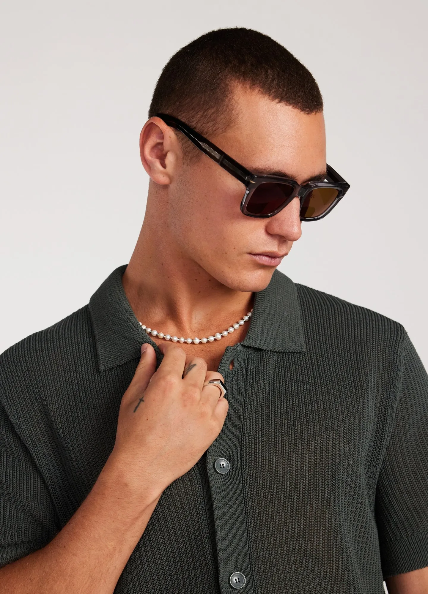 Relaxed Textured Knit Shirt Pine Green sold by Calibre product image thumbnail 5