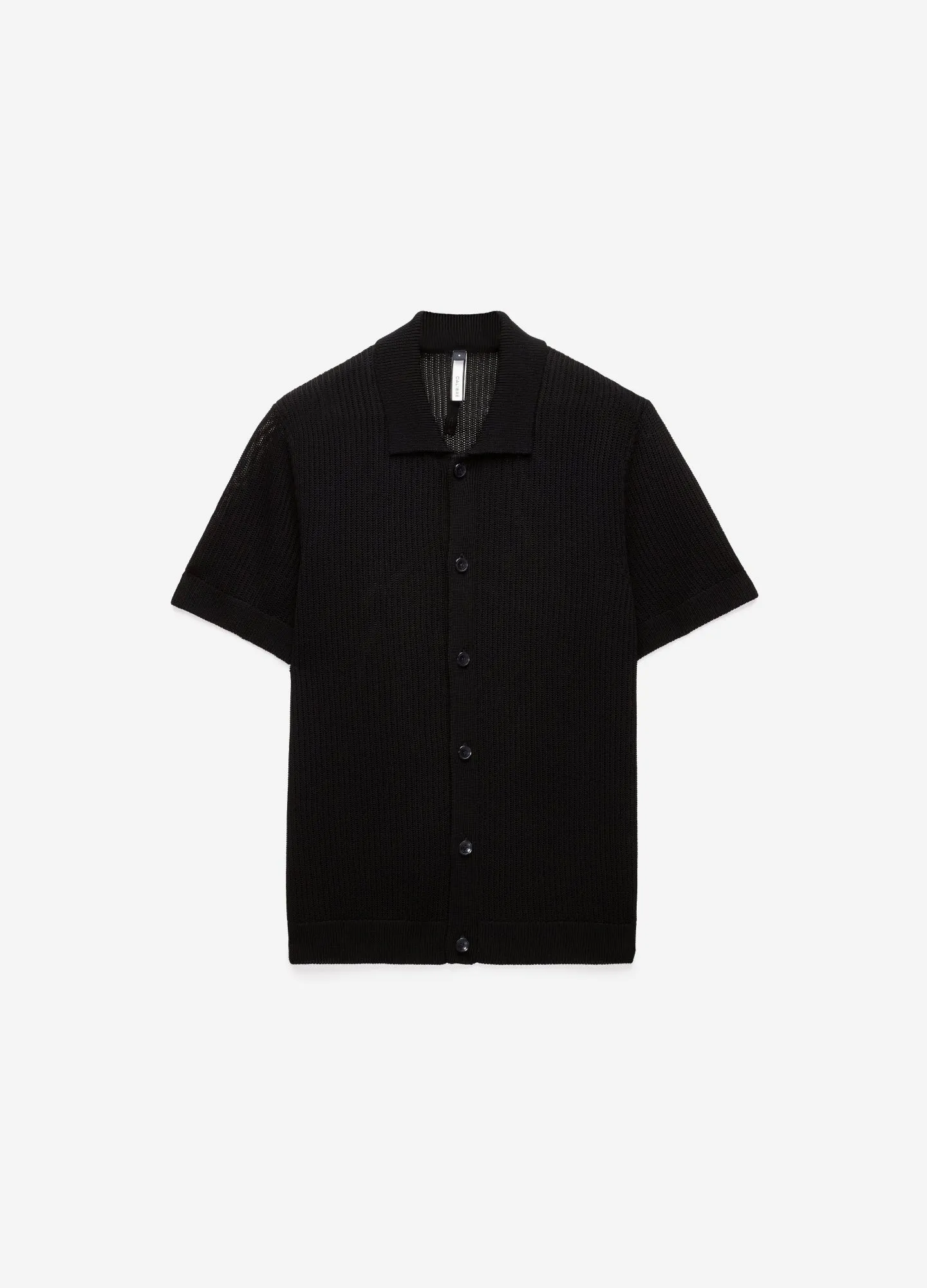 Relaxed Textured Knit Shirt Black sold by Calibre
