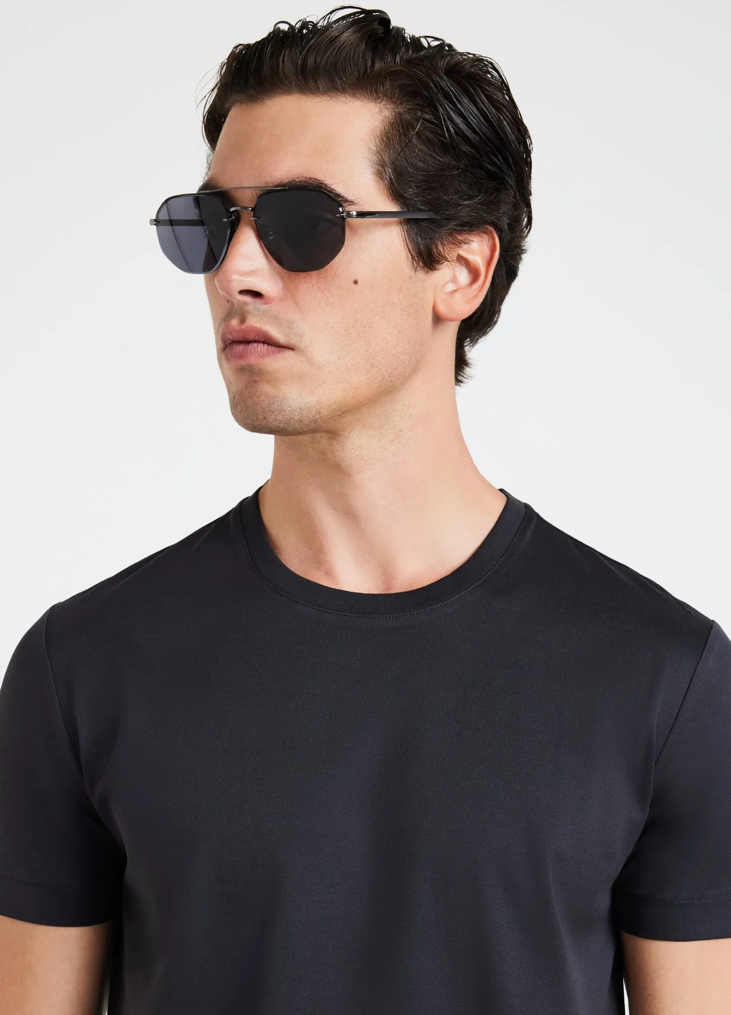 Mercerised Crew Neck T-Shirt Iron sold by Calibre product image thumbnail 4