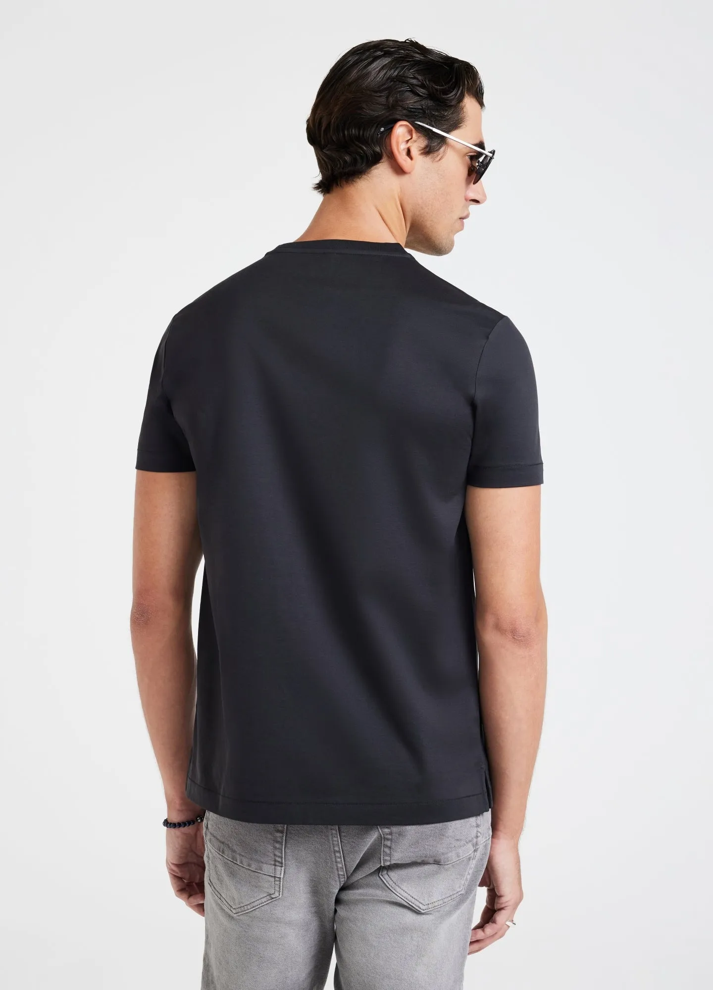 Mercerised Crew Neck T-Shirt Iron sold by Calibre product image thumbnail 5