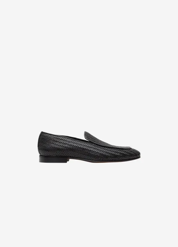 Woven Dress Loafer Black sold by Calibre