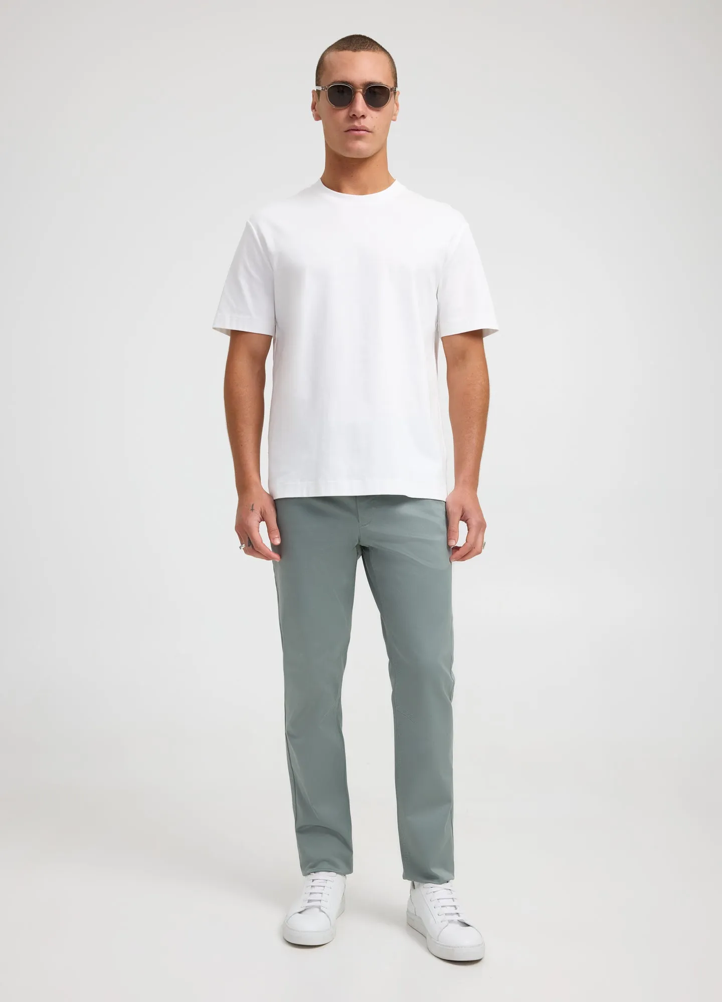 Slim Fit Cotton Stretch Chinos Sage sold by Calibre product image thumbnail 2