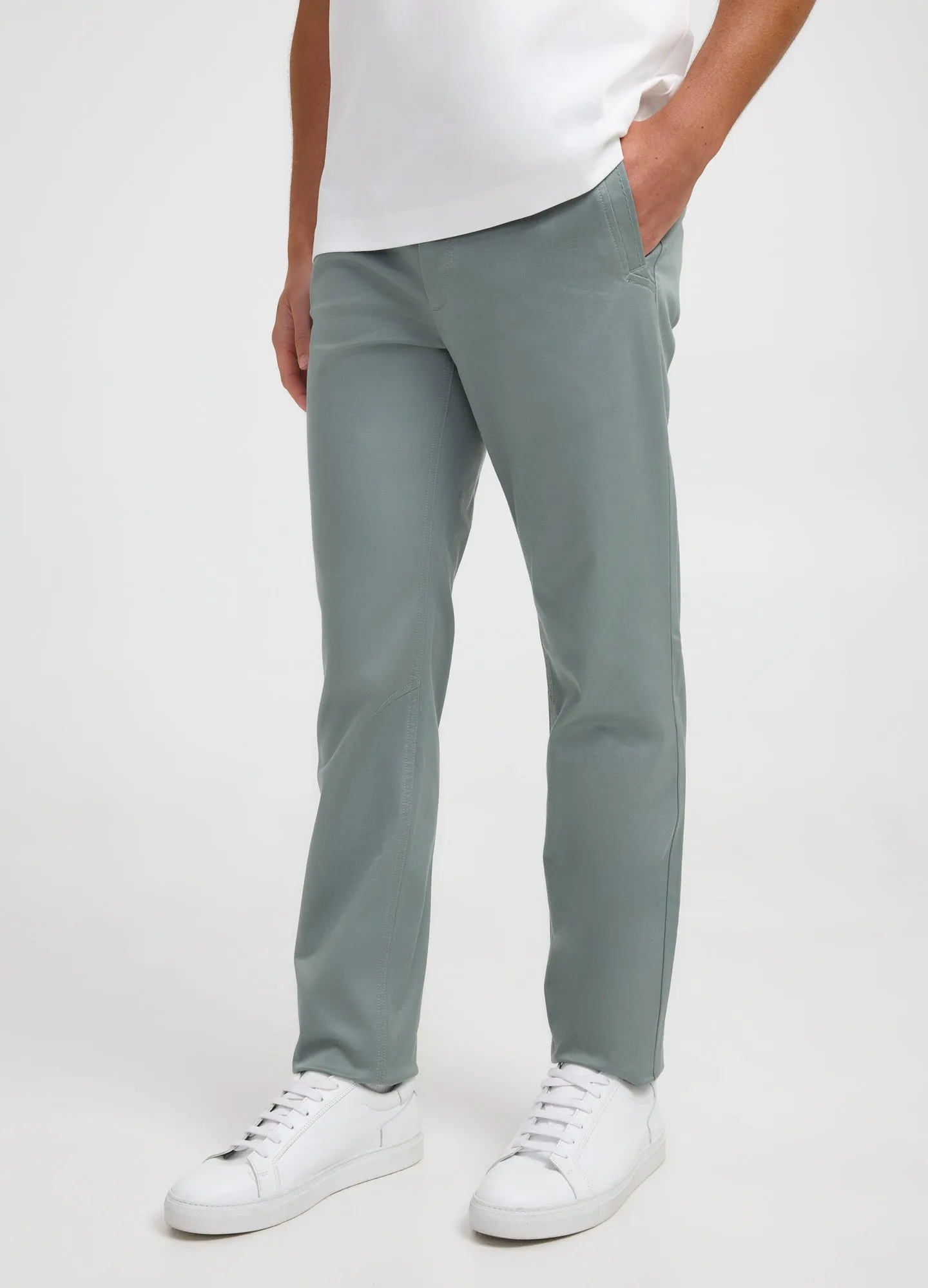 Slim Fit Cotton Stretch Chinos Sage sold by Calibre product image thumbnail 3