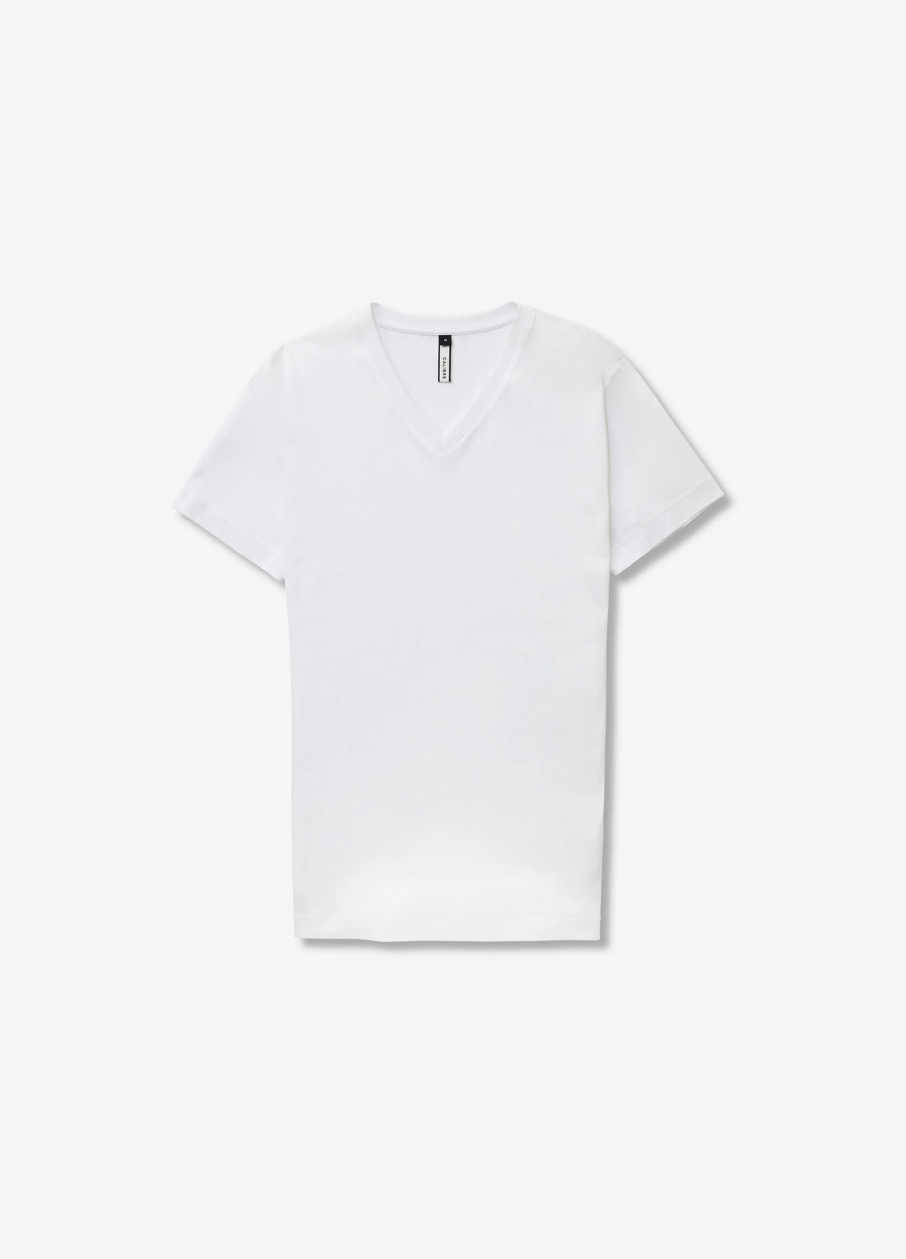 Mercerised Cotton Jersey V Neck T-shirt White sold by Calibre