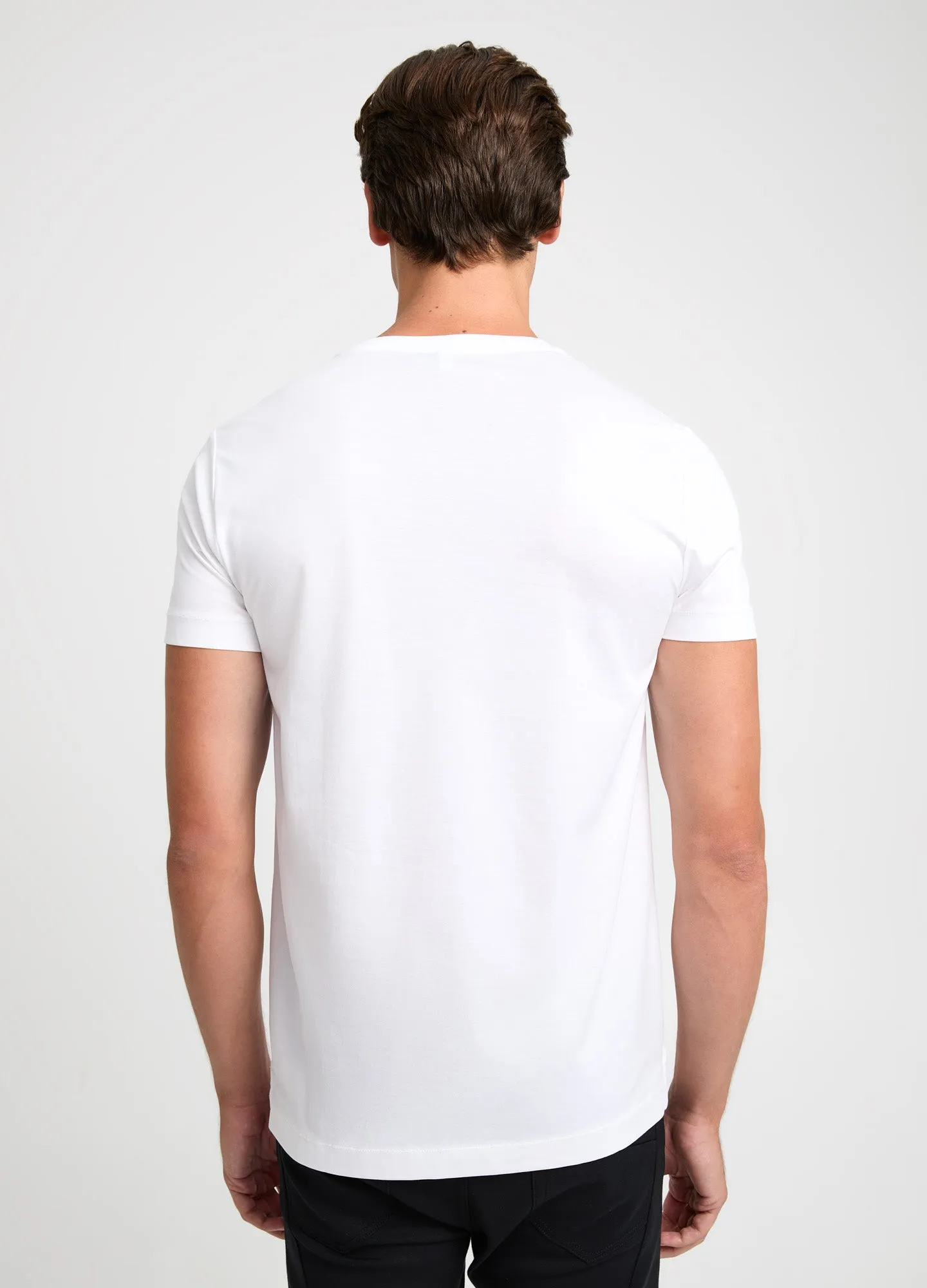 Mercerised Cotton Jersey V Neck T-shirt White sold by Calibre product image thumbnail 5