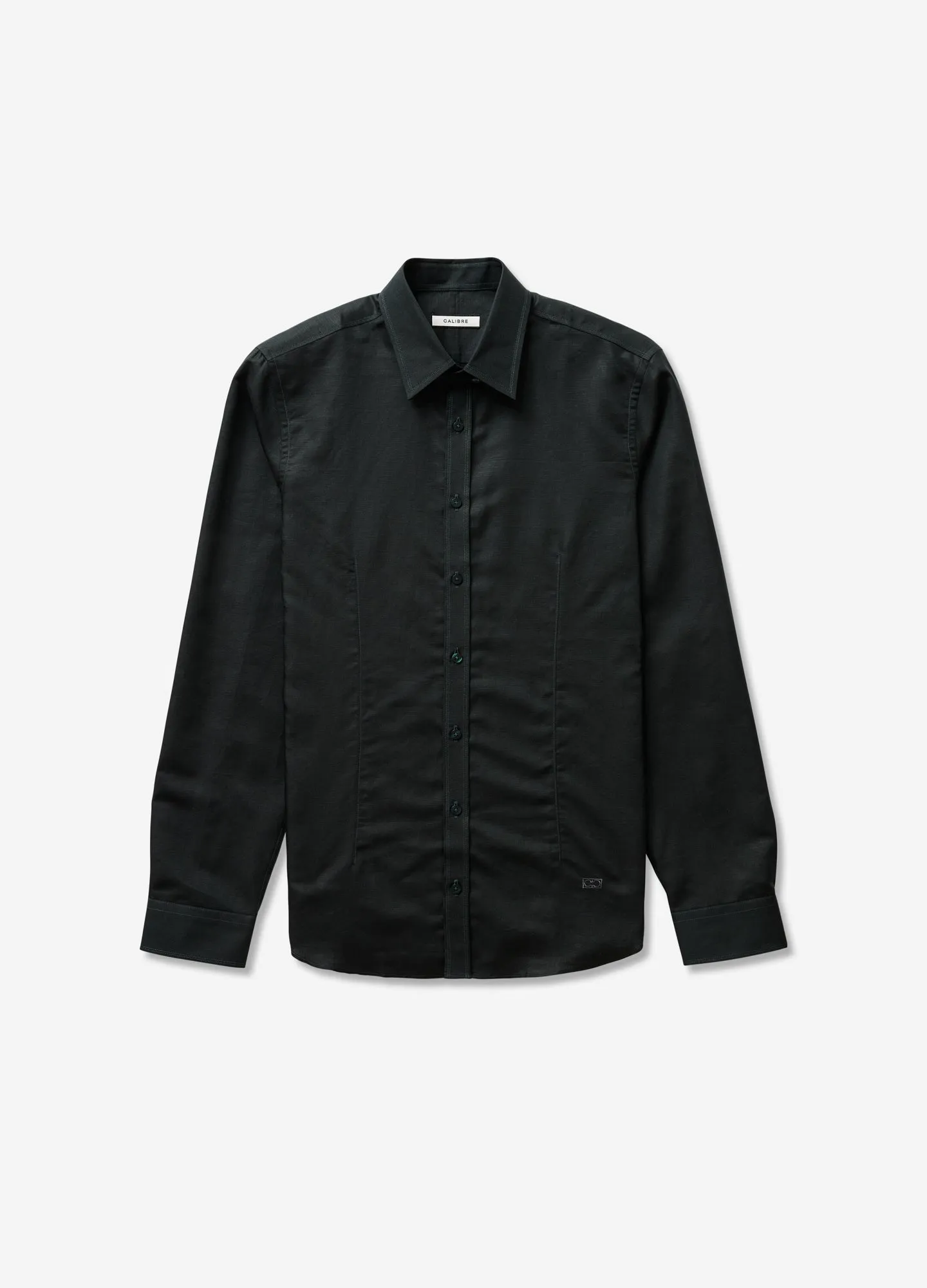 Cotton Linen Shirt Dark Green sold by Calibre