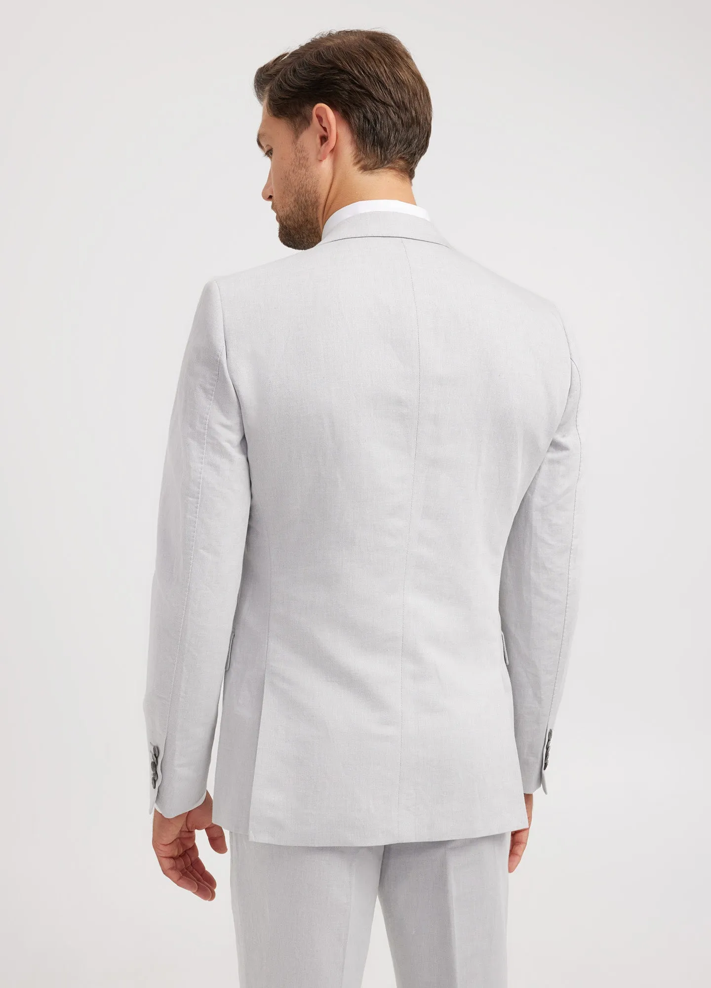 Linen Cotton Twill Suit Jacket Silver sold by Calibre product image thumbnail 4