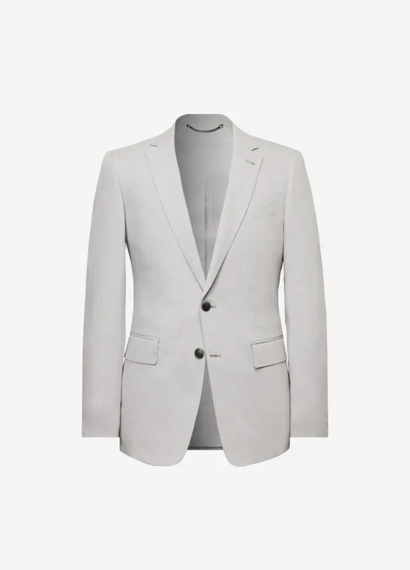 Linen Cotton Twill Suit Jacket Silver sold by Calibre