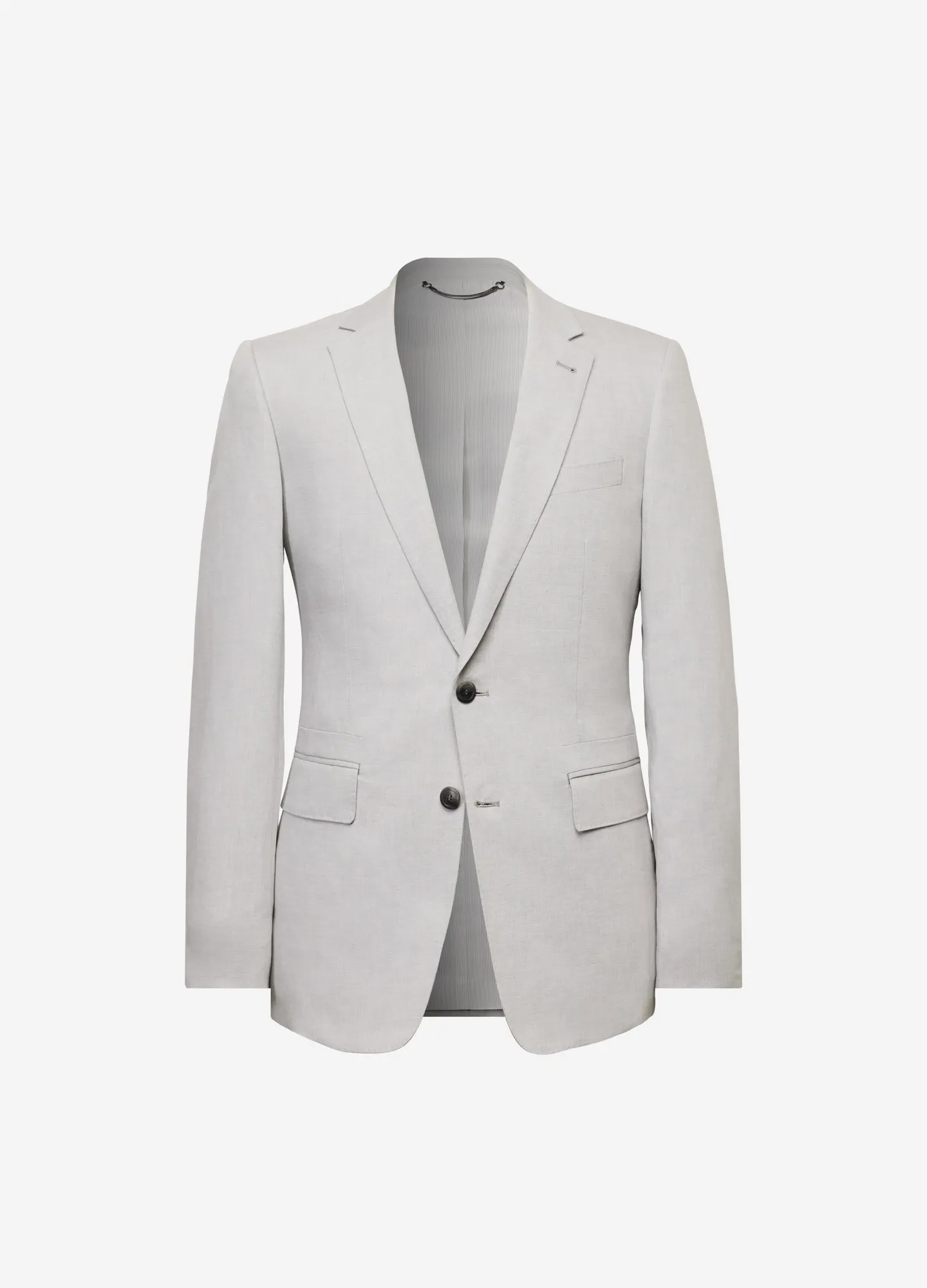 Linen Cotton Twill Suit Jacket Silver sold by Calibre