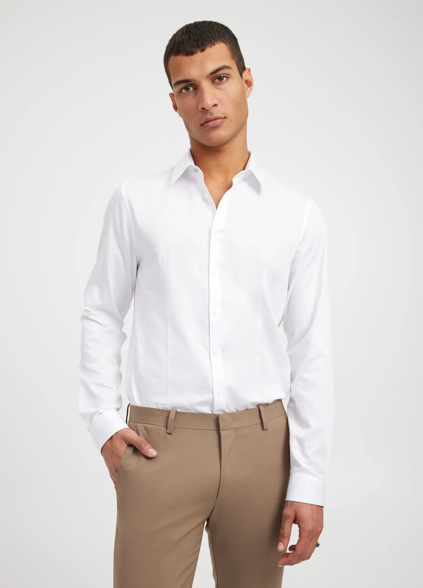 Satin Voile Shirt White sold by Calibre product image thumbnail 3