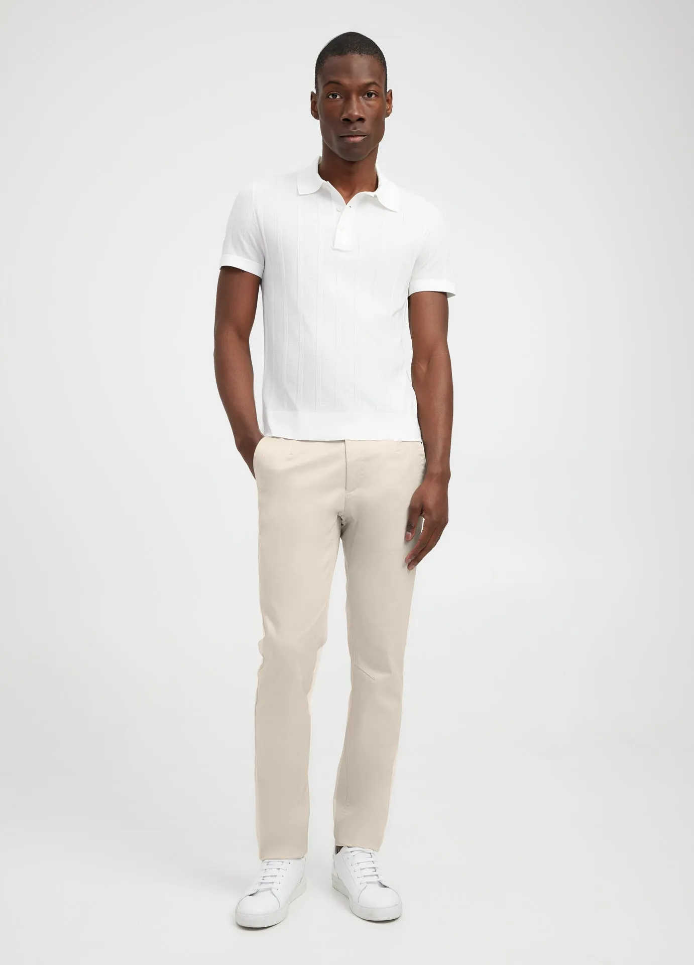 Slim Fit Cotton Stretch Chinos Almond sold by Calibre product image thumbnail 2