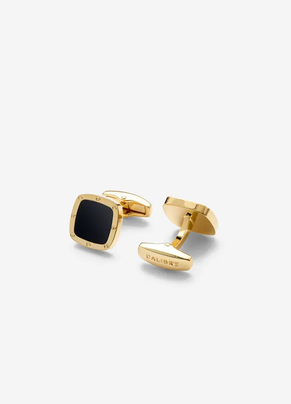 Onyx Cufflinks Gold Co sold by Calibre