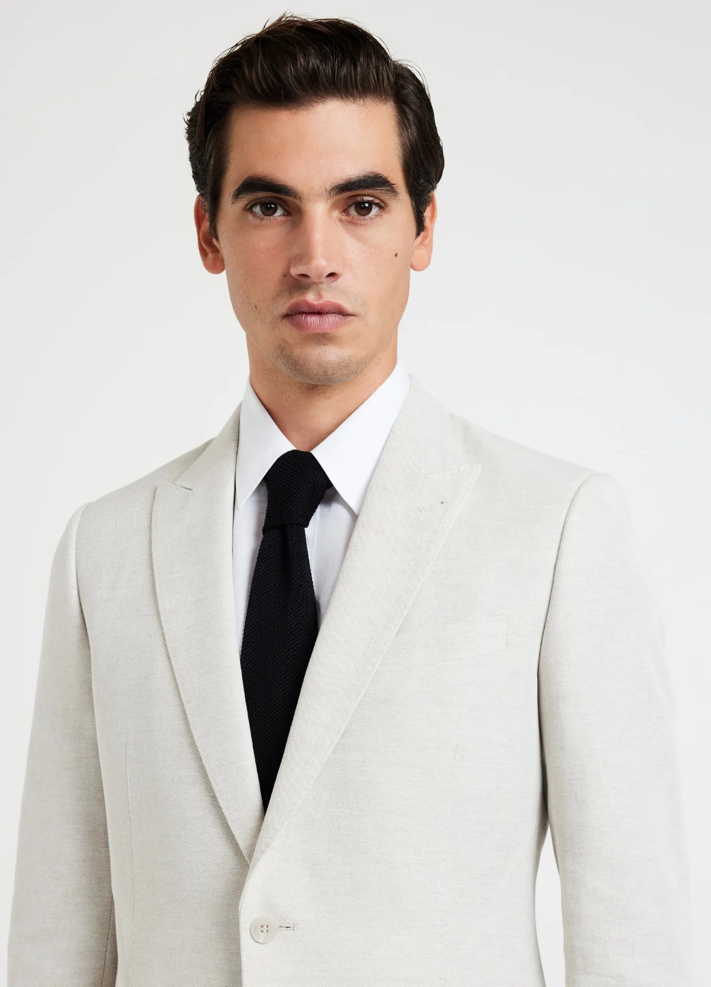 Linen Cotton Twill Suit Jacket Natural sold by Calibre product image thumbnail 4