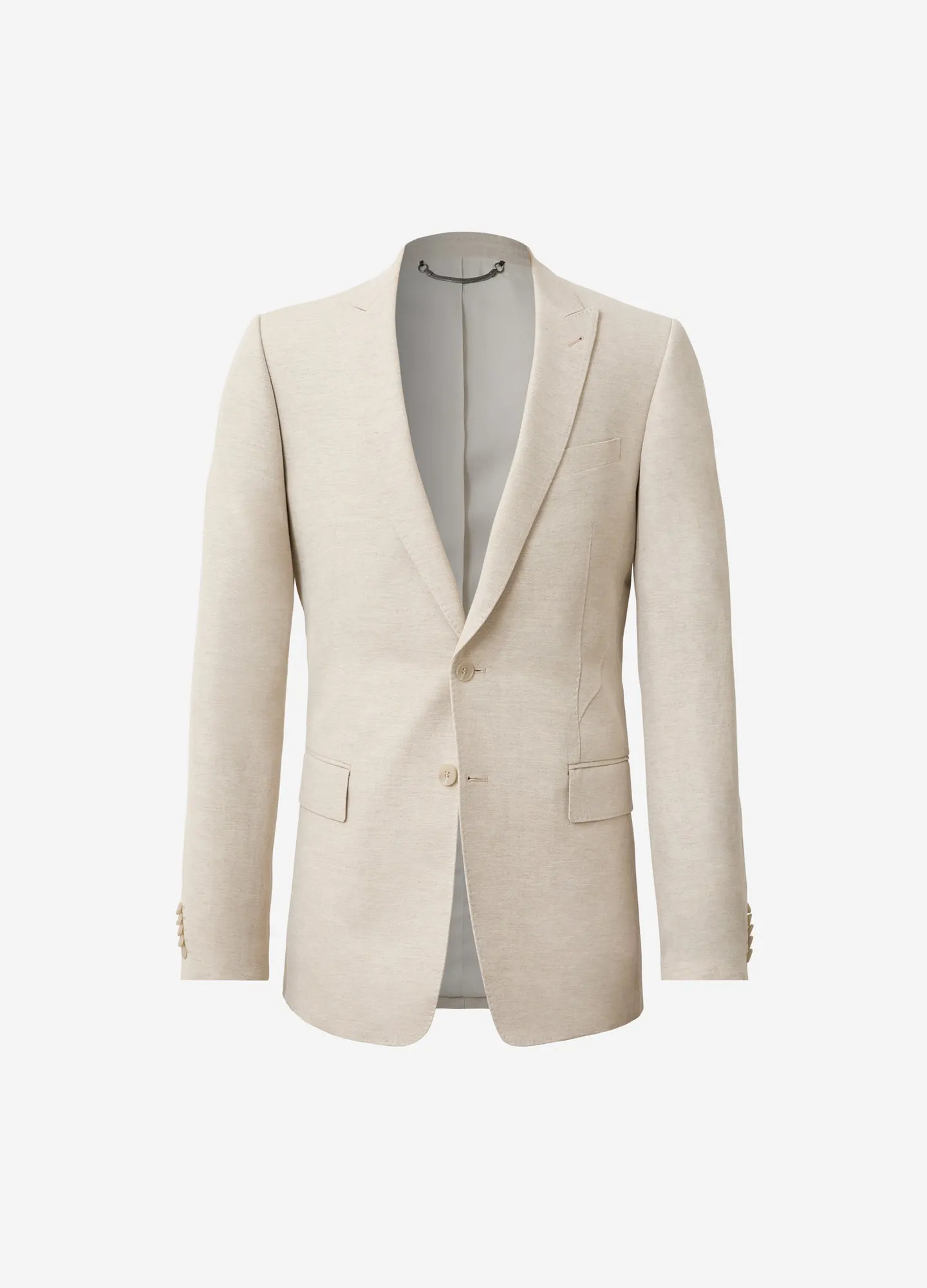 Linen Cotton Twill Suit Jacket Natural sold by Calibre