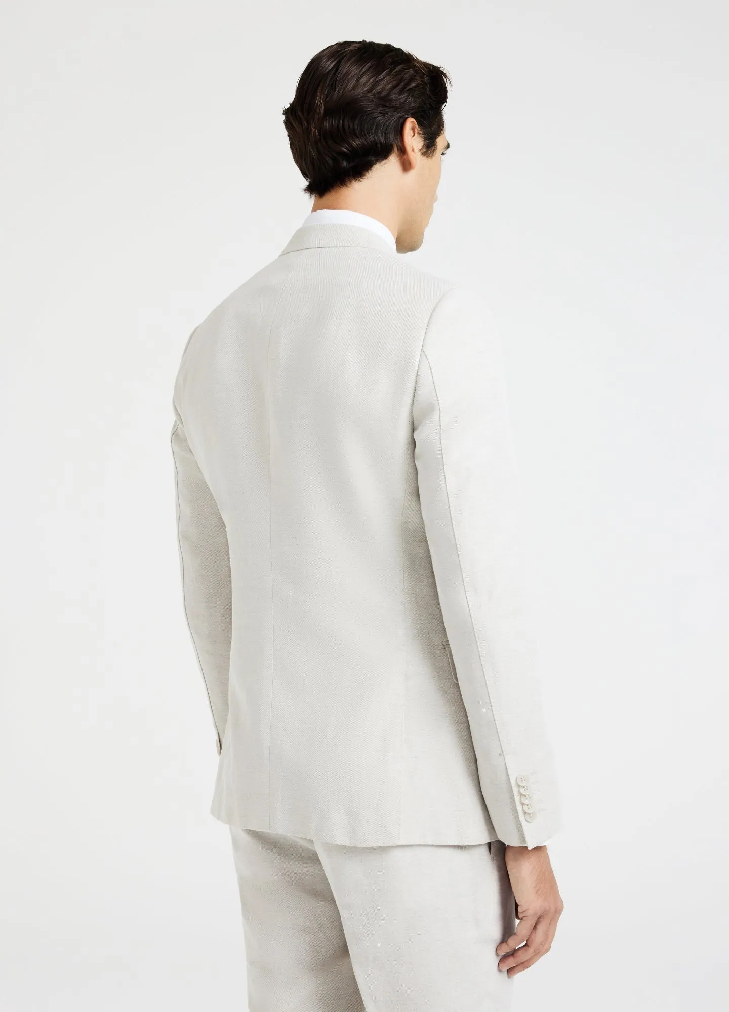 Linen Cotton Twill Suit Jacket Natural sold by Calibre product image thumbnail 5