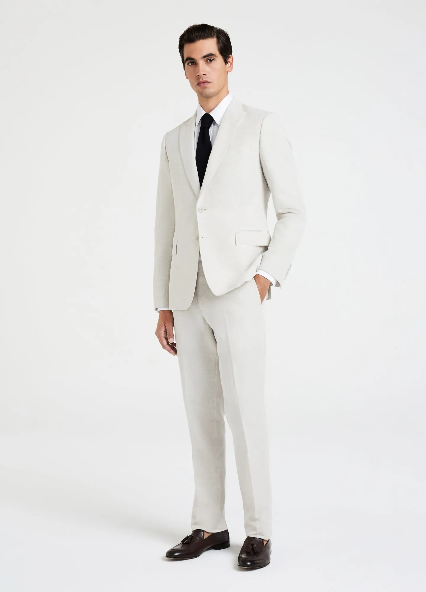 Linen Cotton Twill Suit Jacket Natural sold by Calibre product image thumbnail 2