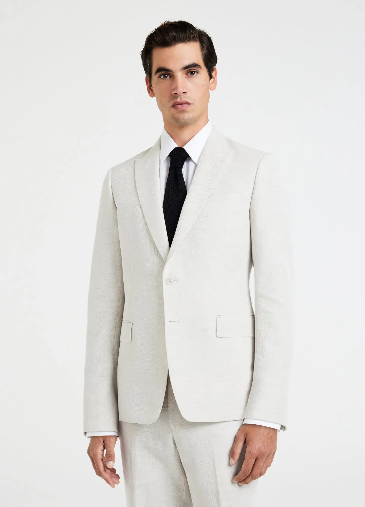 Linen Cotton Twill Suit Jacket Natural sold by Calibre product image thumbnail 3
