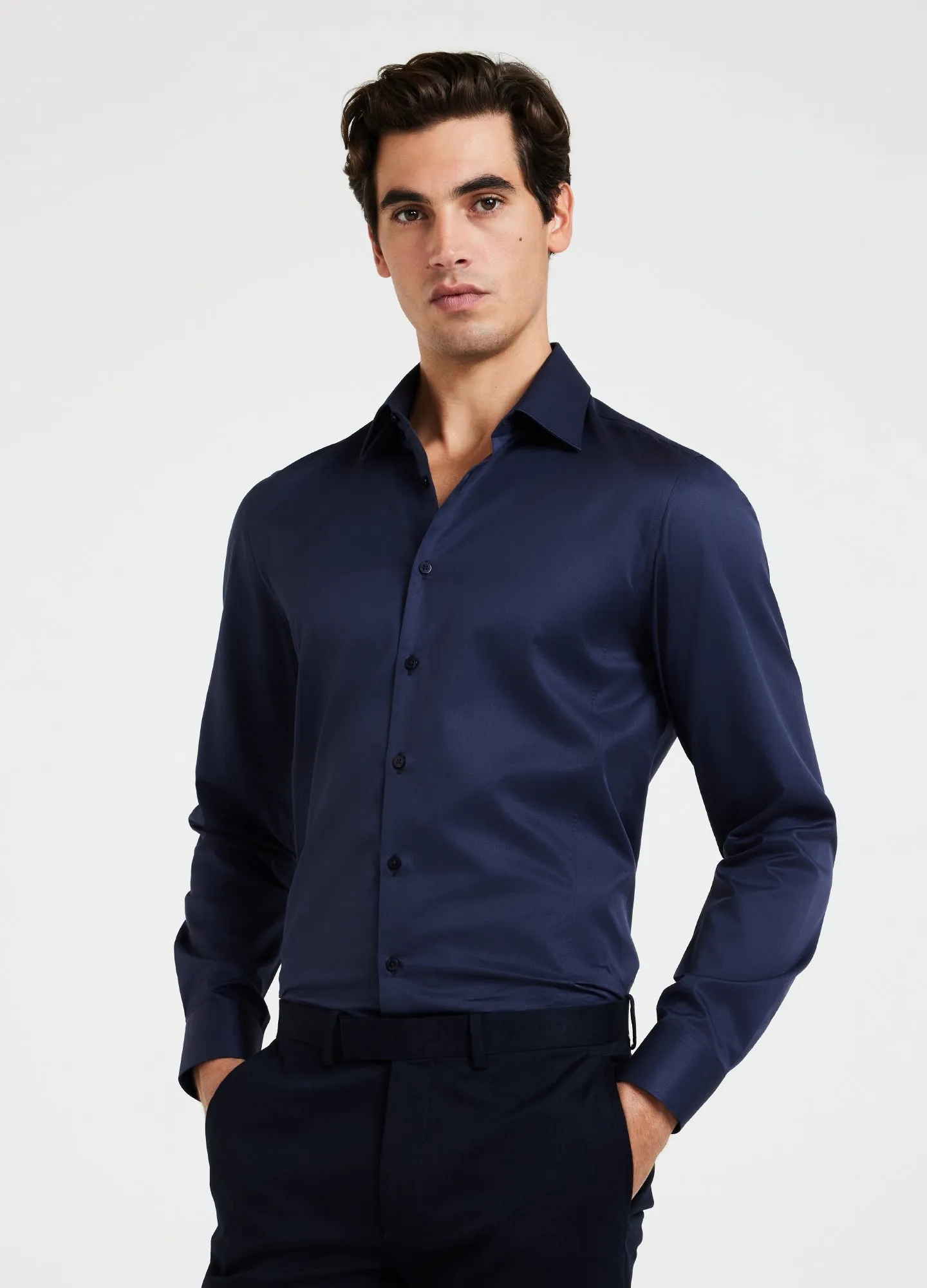 Refined Twill Shirt Navy sold by Calibre product image thumbnail 3