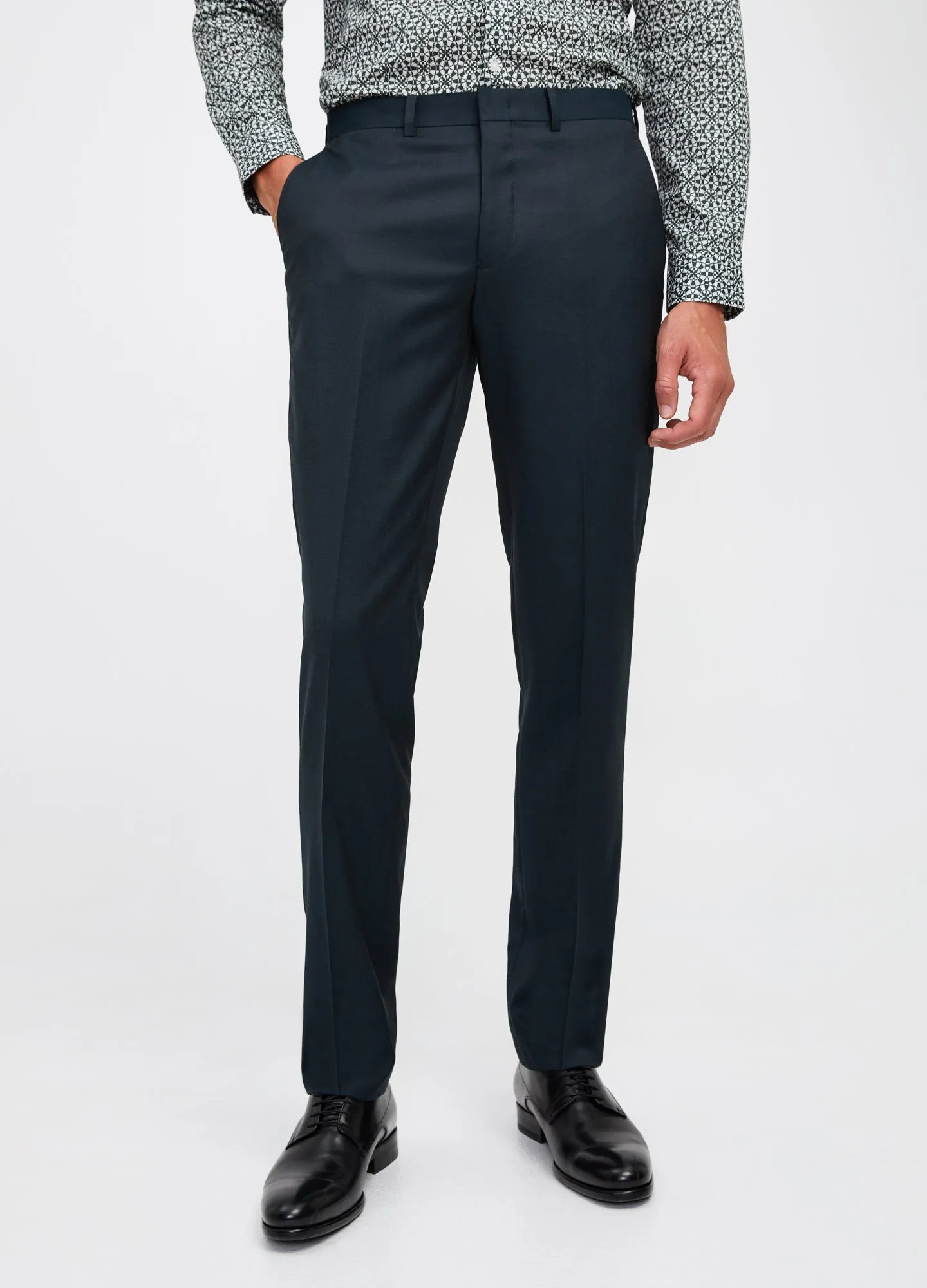 Tonal Twill Suit Pant Dark Green sold by Calibre product image thumbnail 3