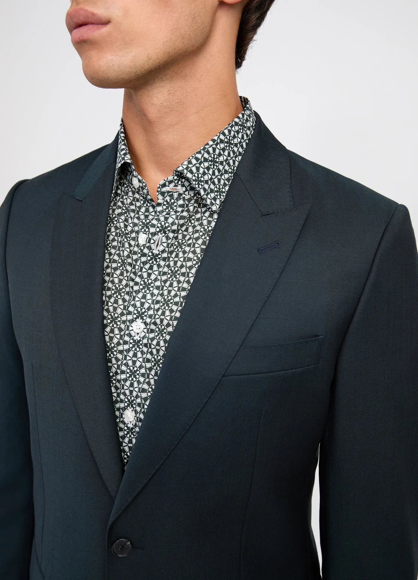 Tonal Twill Suit Jacket Dark Green sold by Calibre product image thumbnail 4