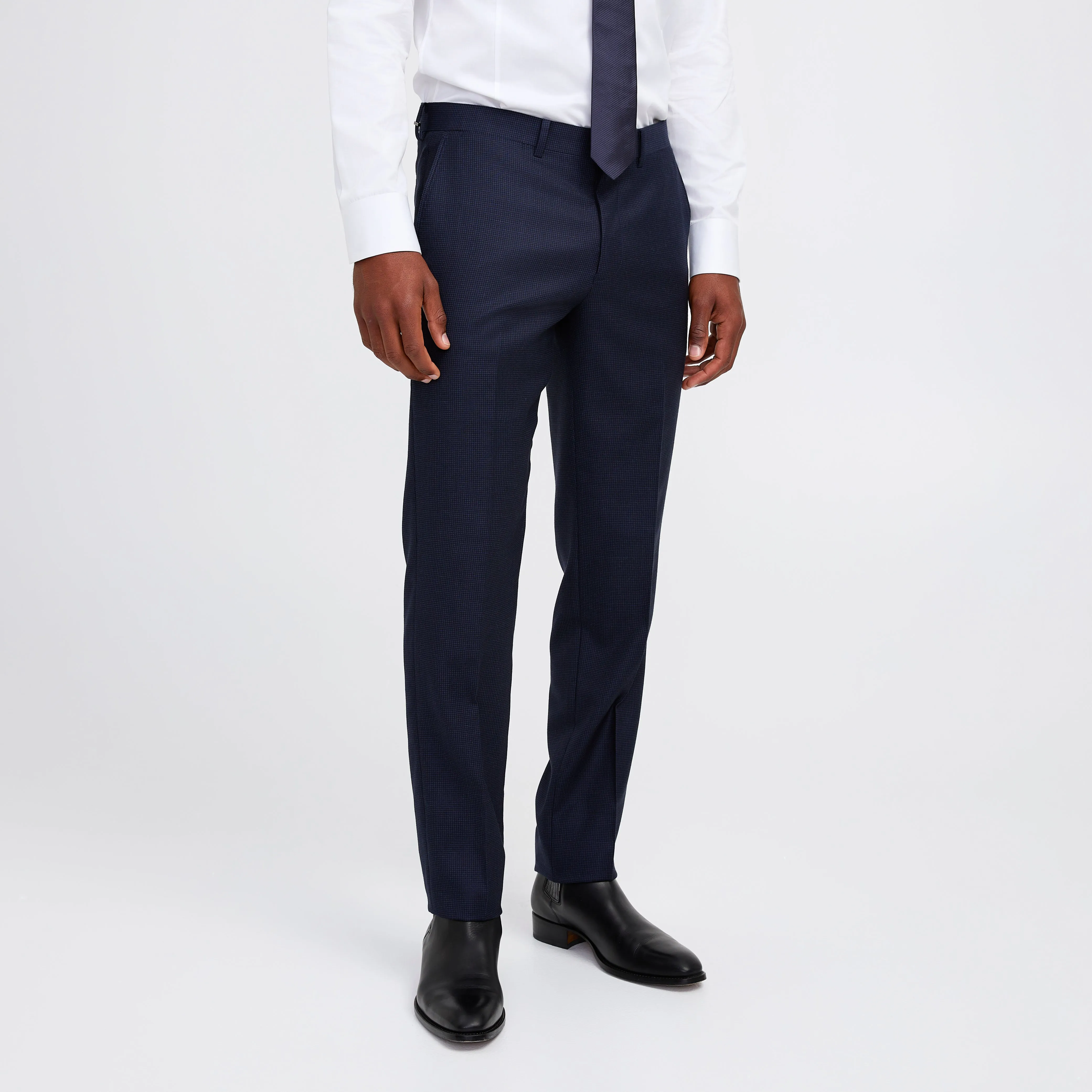 Tonal Basketweave Suit Pant Navy Combo sold by Calibre product image thumbnail 4