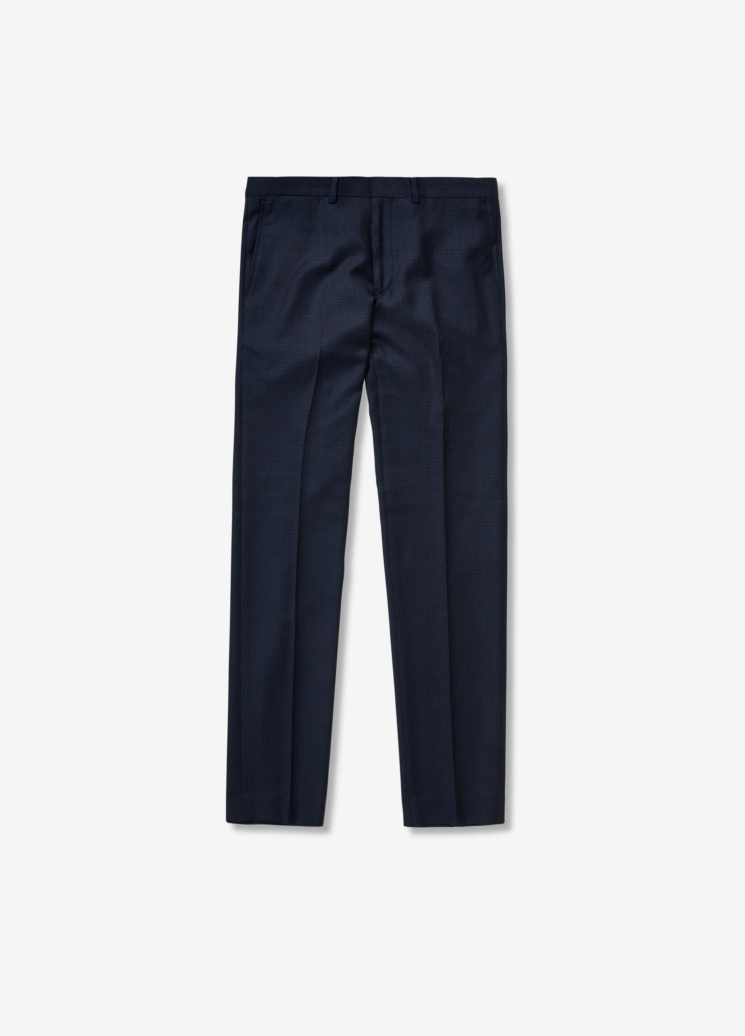 Tonal Basketweave Suit Pant Navy Combo sold by Calibre
