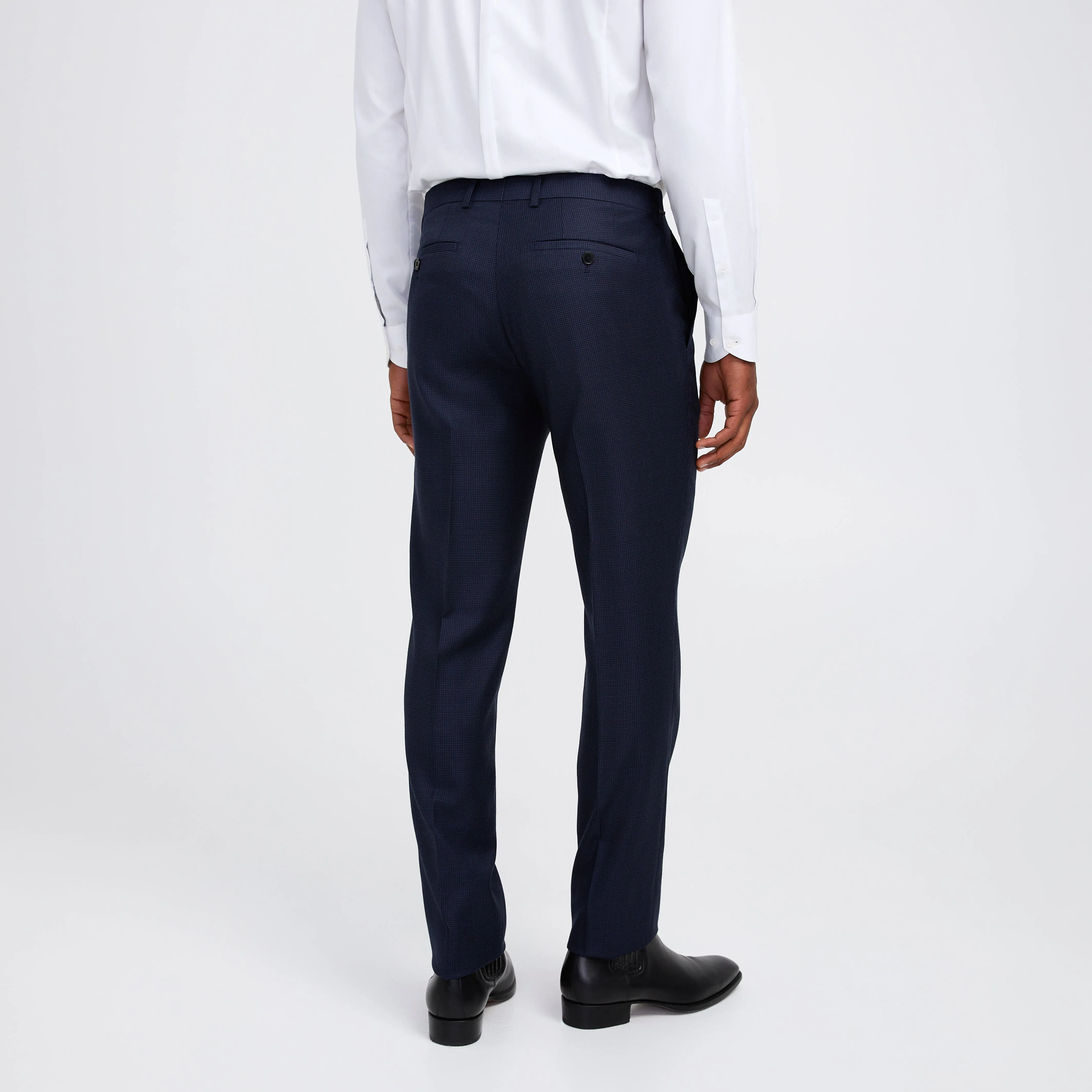 Tonal Basketweave Suit Pant Navy Combo sold by Calibre product image thumbnail 5