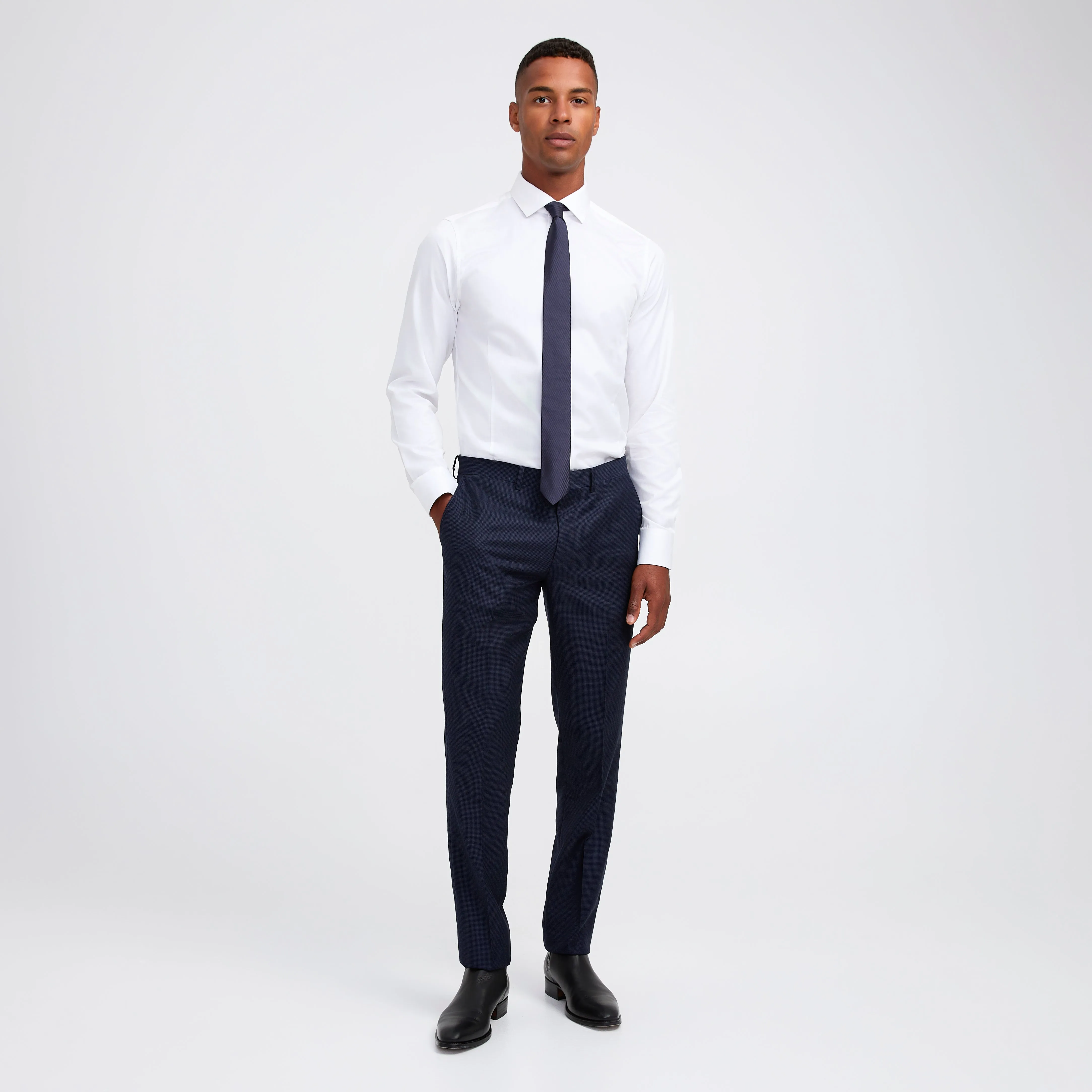 Tonal Basketweave Suit Pant Navy Combo sold by Calibre product image thumbnail 2