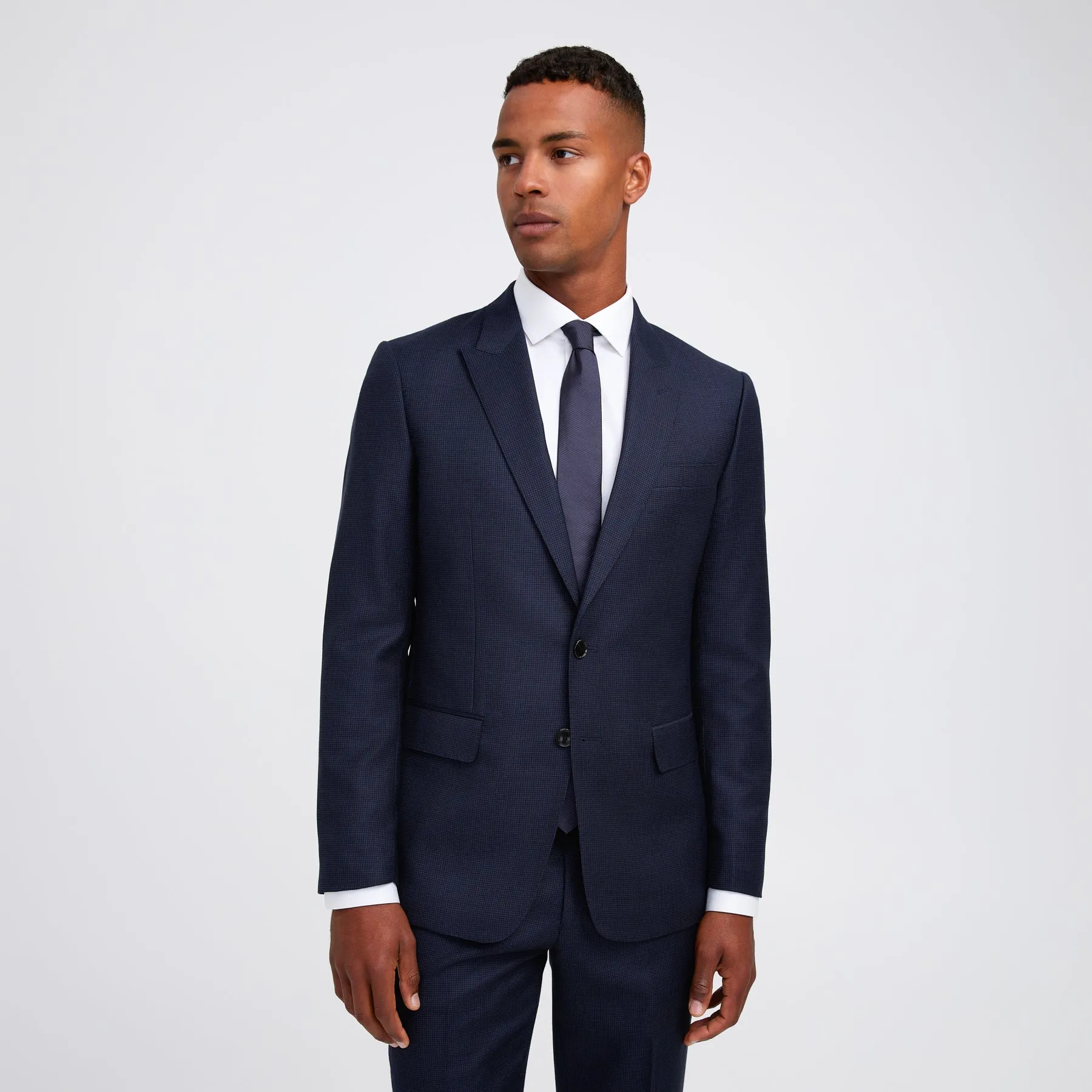 Tonal Basketweave Suit Jacket Navy Combo sold by Calibre product image thumbnail 3