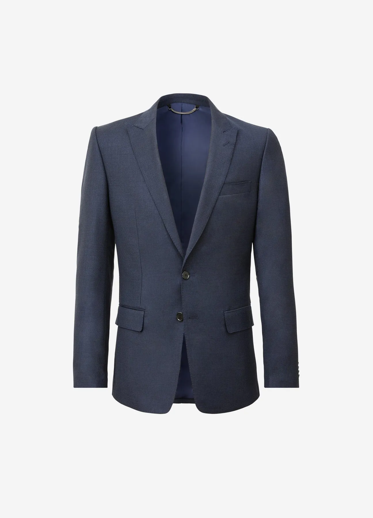 Tonal Basketweave Suit Jacket Navy Combo sold by Calibre