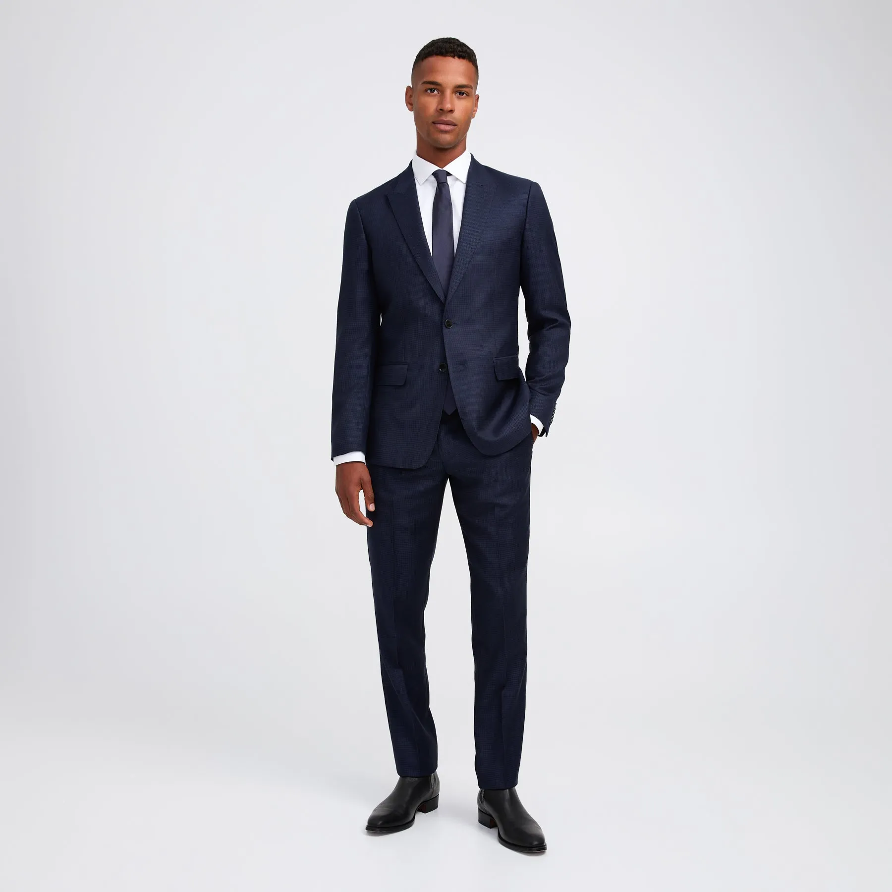 Tonal Basketweave Suit Jacket Navy Combo sold by Calibre product image thumbnail 2