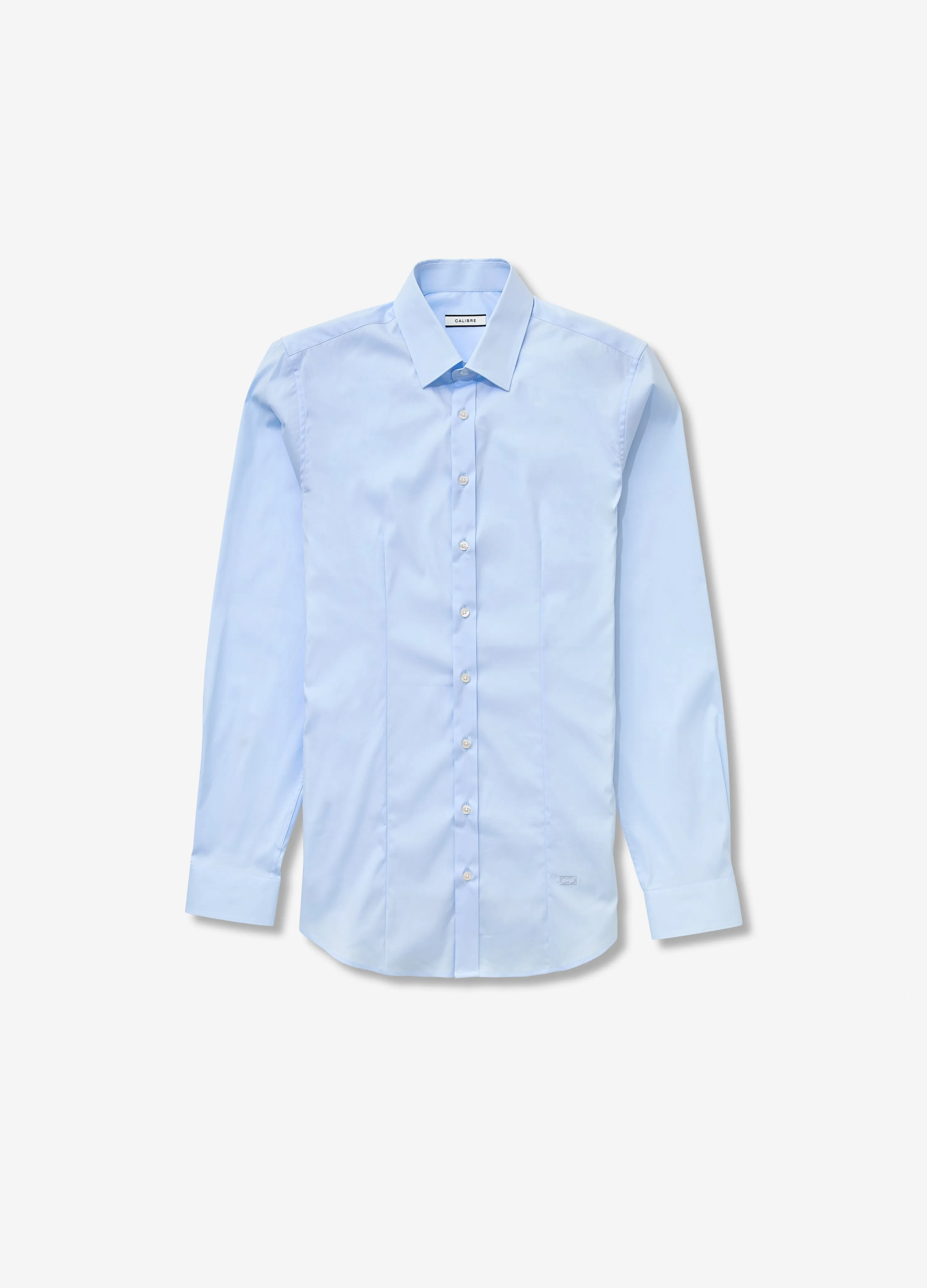 Stretch Cotton Poplin Shirt Light Blue sold by Calibre