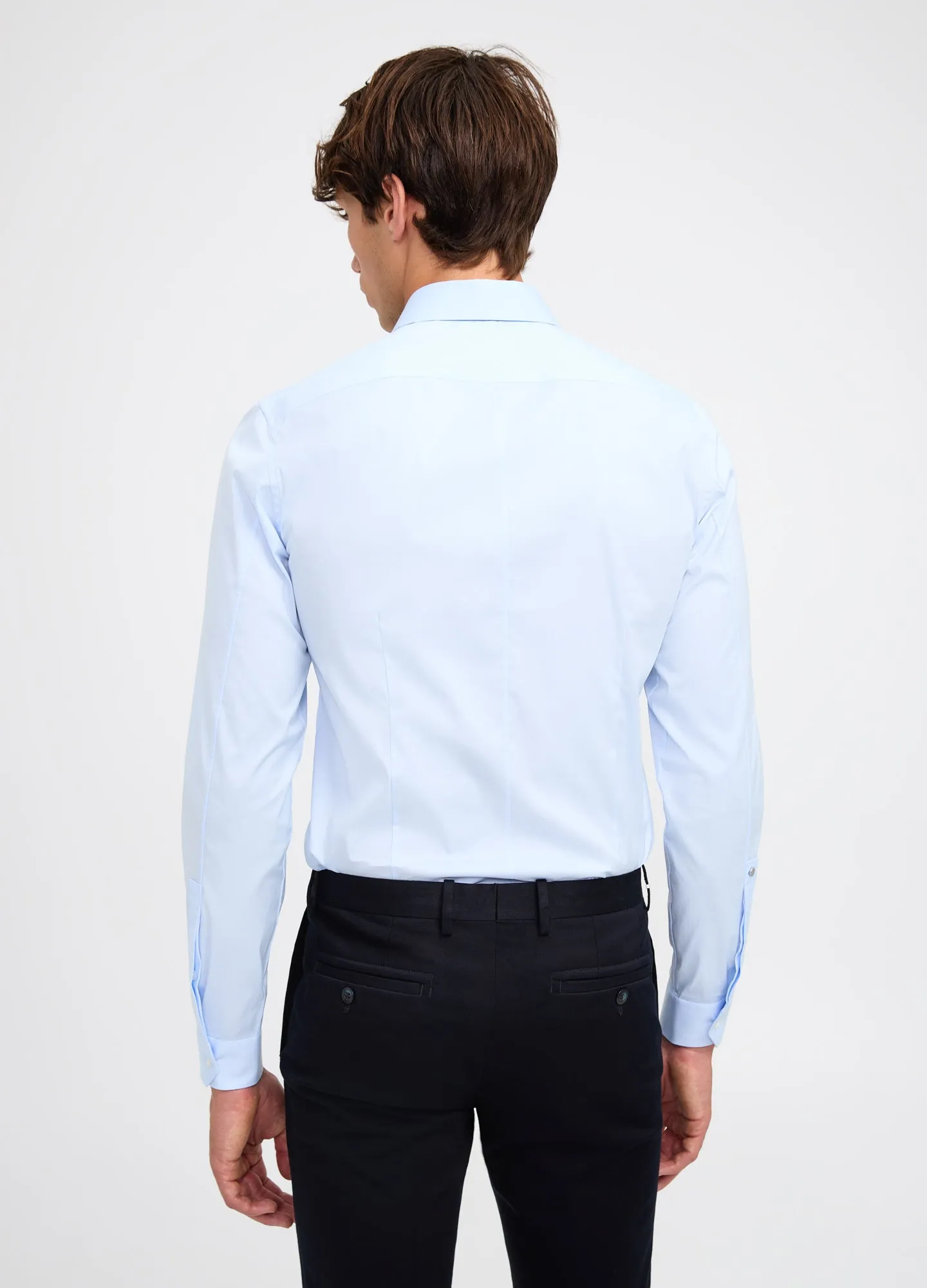 Stretch Cotton Poplin Shirt Light Blue sold by Calibre product image thumbnail 5