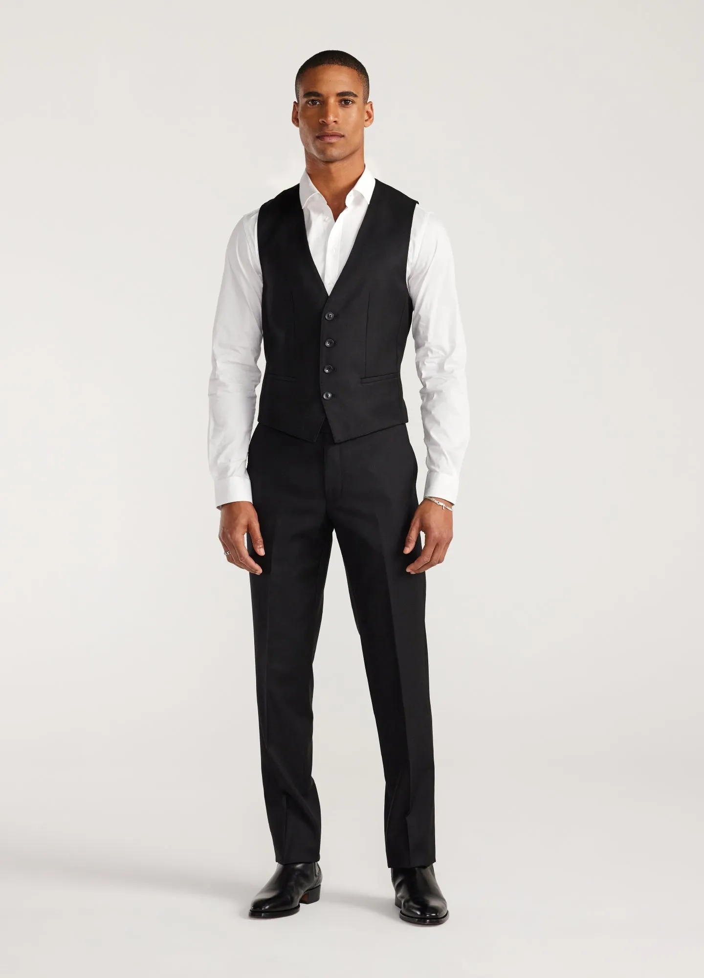 Wool Twill Waistcoat Black sold by Calibre product image thumbnail 2