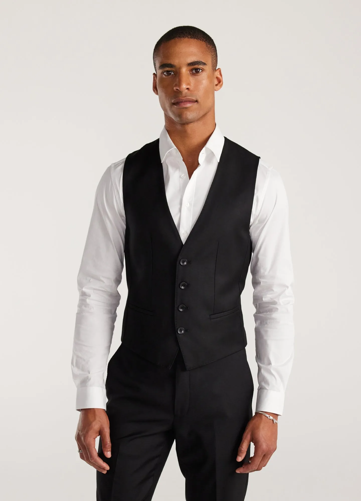 Wool Twill Waistcoat Black sold by Calibre product image thumbnail 3