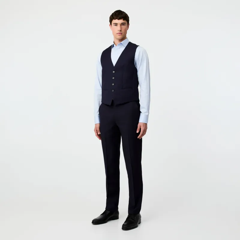 Slim Fit Wool Twill Pant Navy sold by Calibre