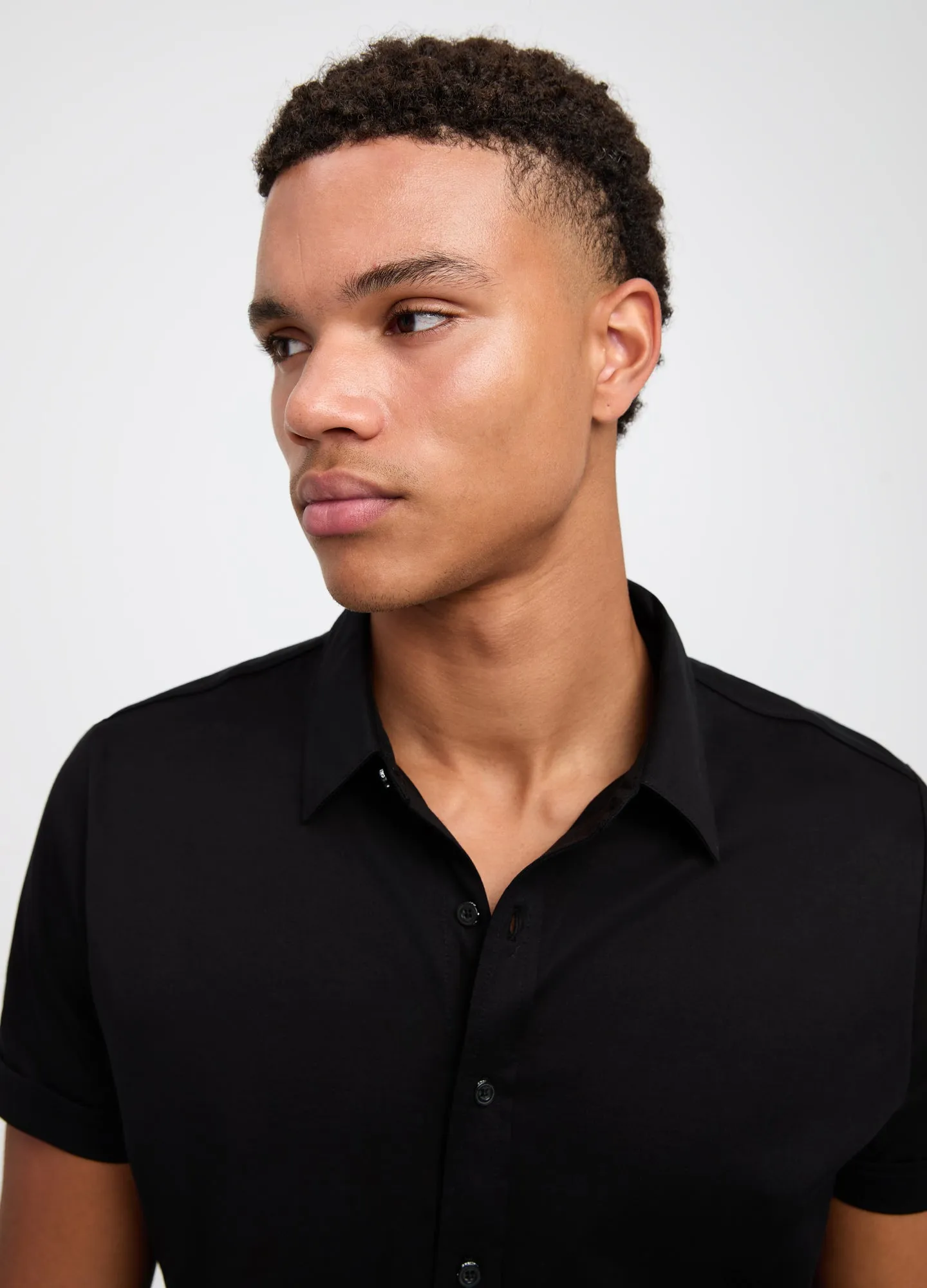 Mercerised Cotton Short Sleeve Shirt Black sold by Calibre product image thumbnail 4