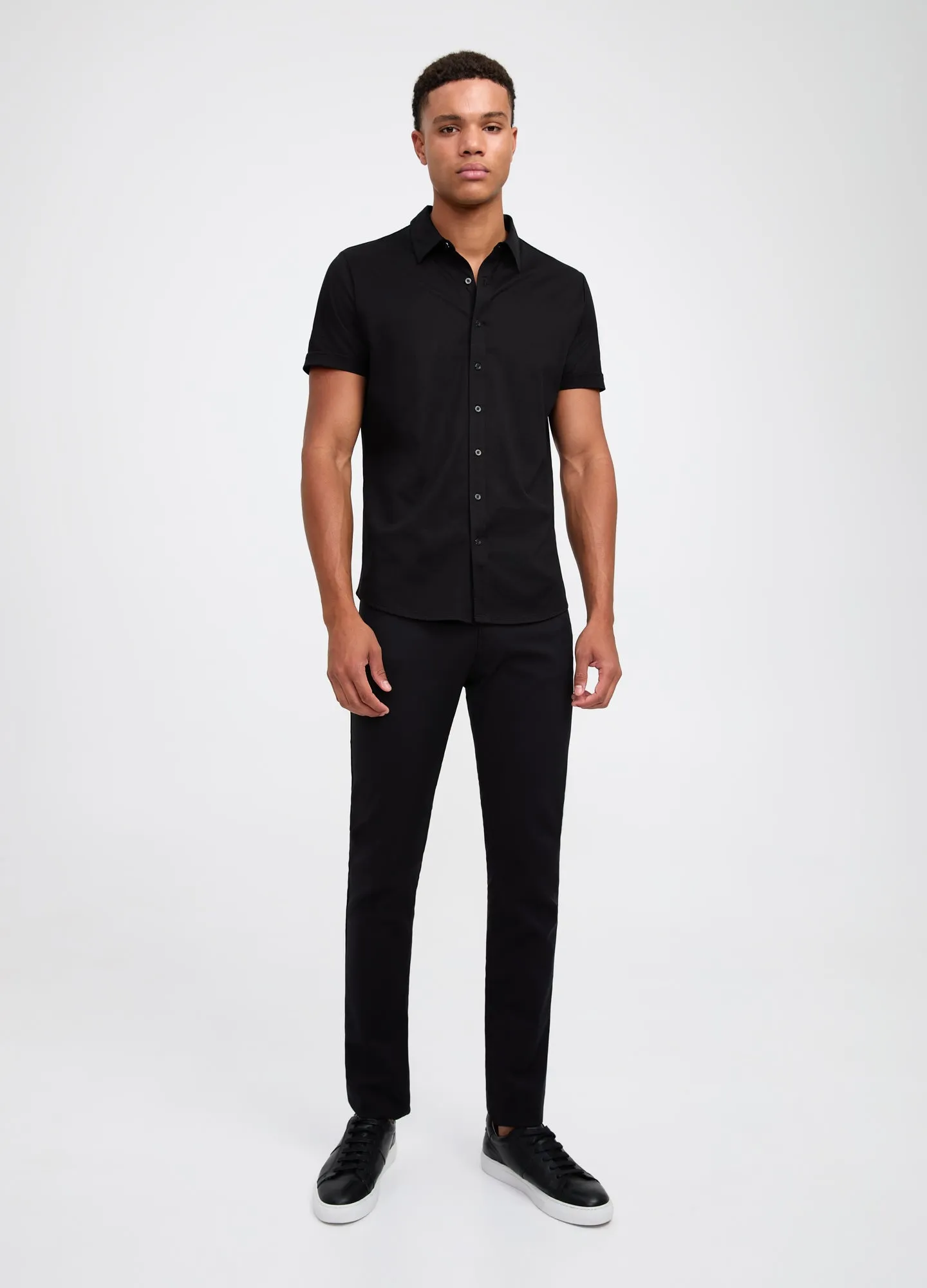 Mercerised Cotton Short Sleeve Shirt Black sold by Calibre product image thumbnail 2