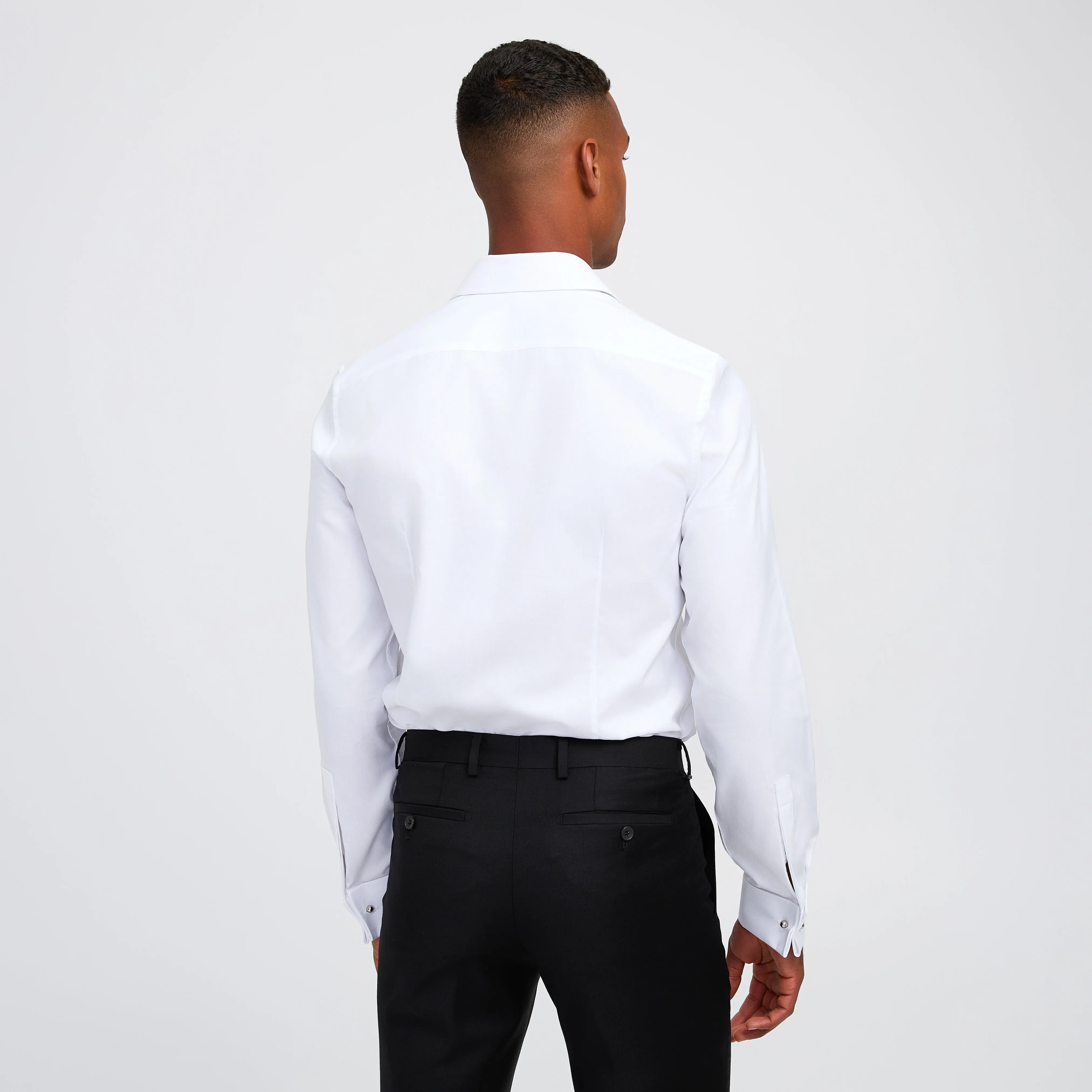 French Cuffed Textured Shirt White sold by Calibre product image thumbnail 5