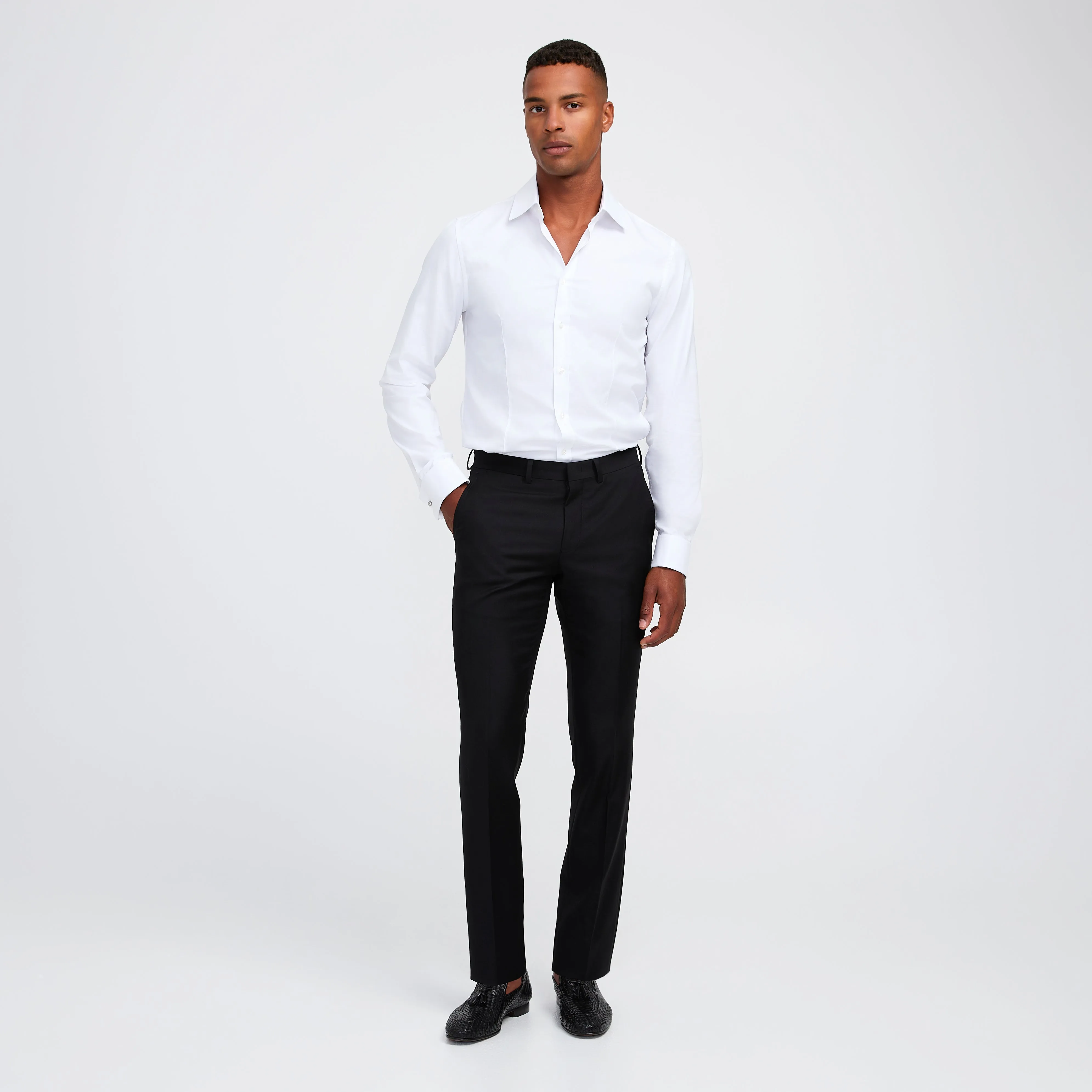 French Cuffed Textured Shirt White sold by Calibre product image thumbnail 2