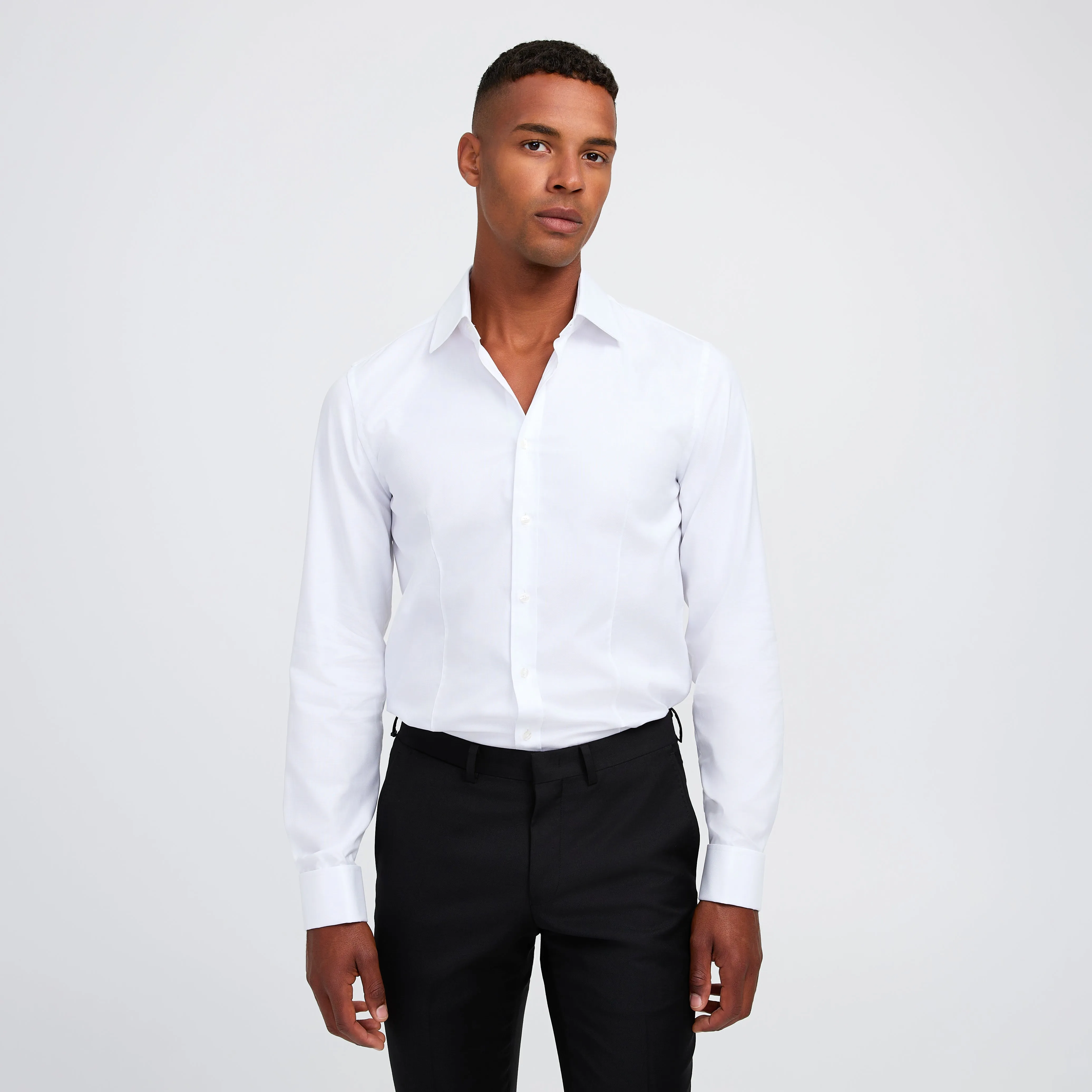 French Cuffed Textured Shirt White sold by Calibre product image thumbnail 3