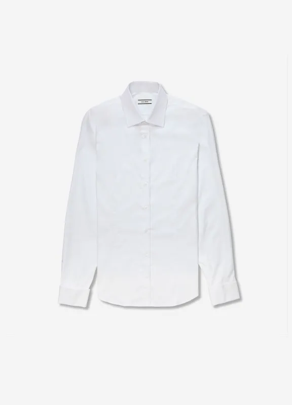 French Cuffed Textured Shirt White sold by Calibre