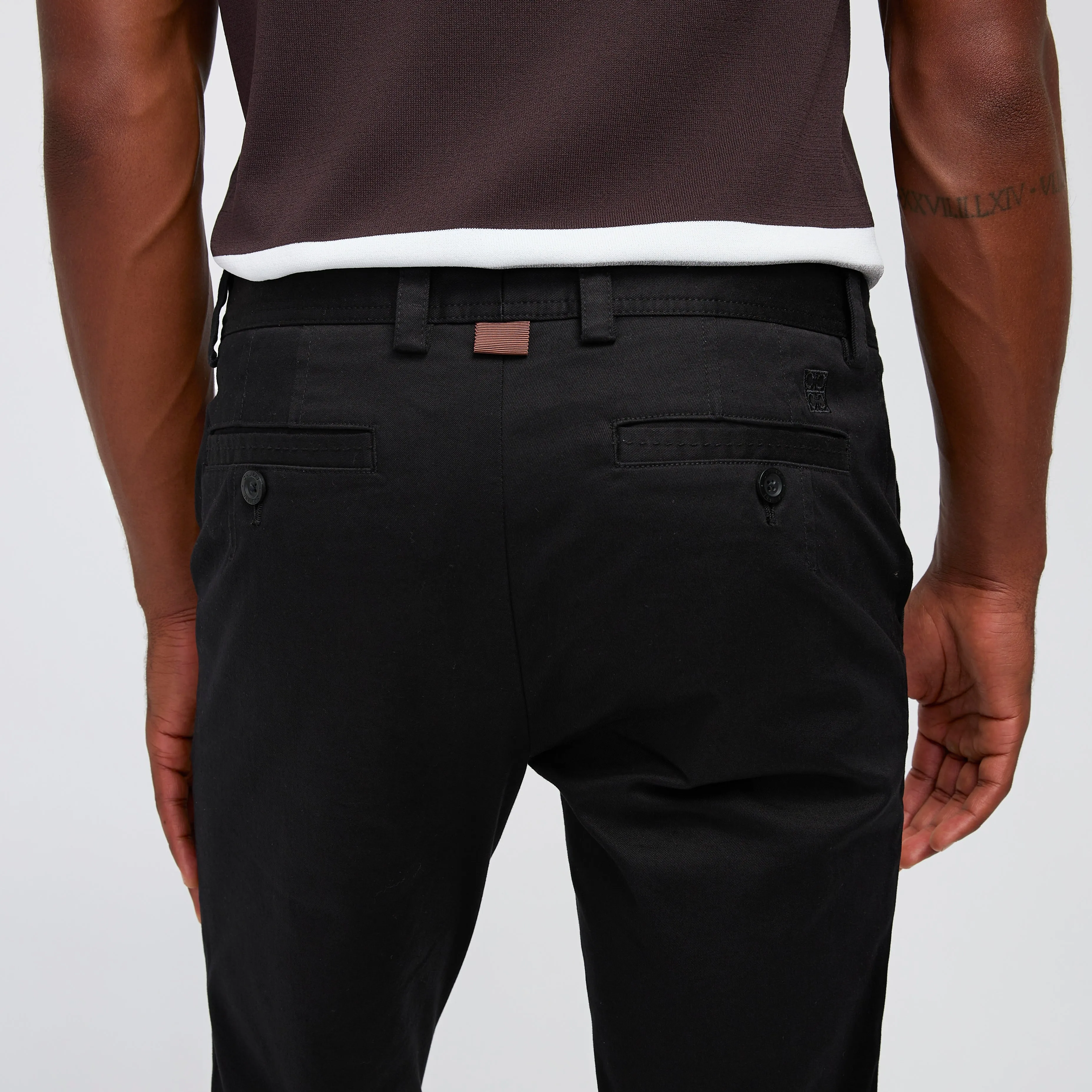 Slim Fit Cotton Stretch Chinos Black sold by Calibre product image thumbnail 5