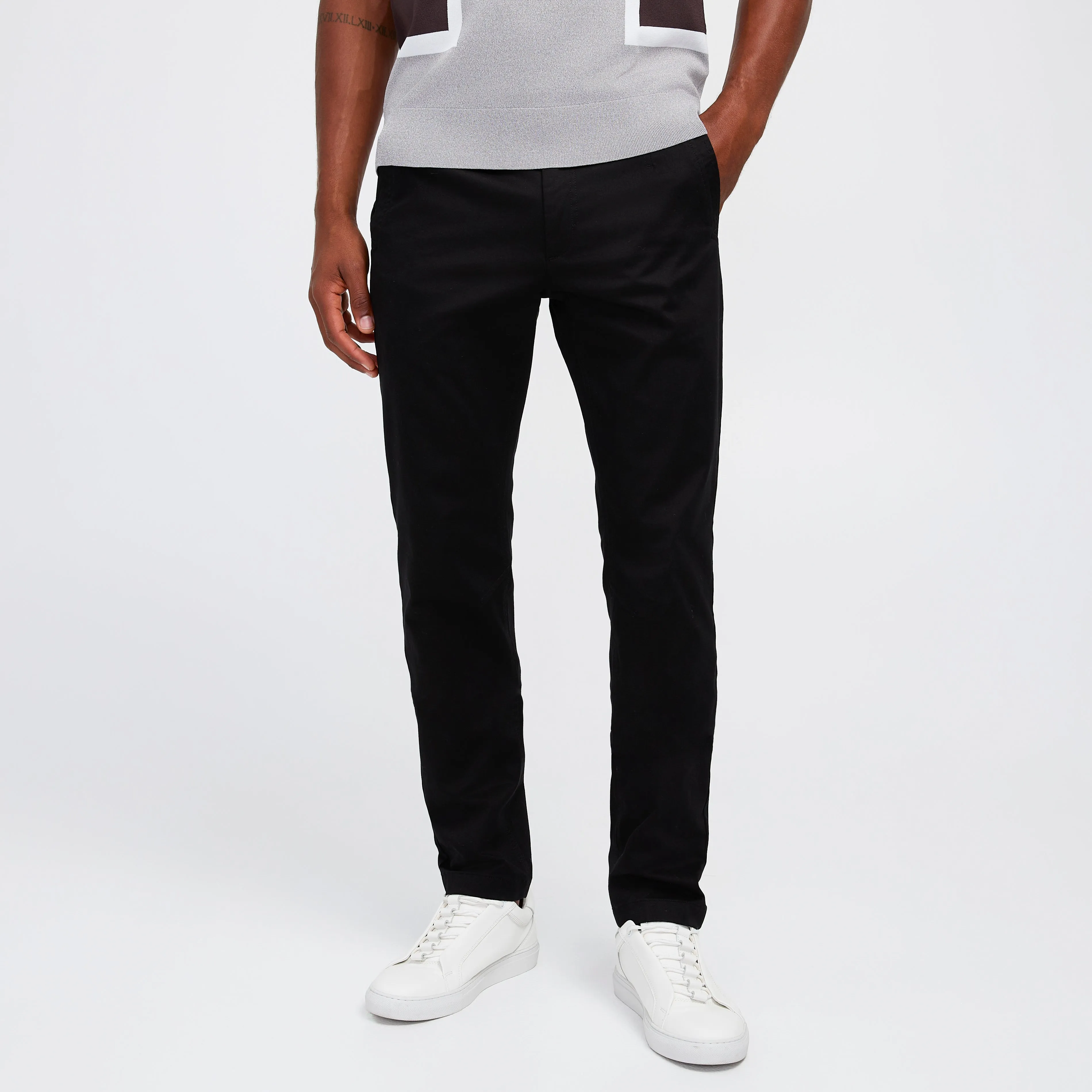 Slim Fit Cotton Stretch Chinos Black sold by Calibre product image thumbnail 3