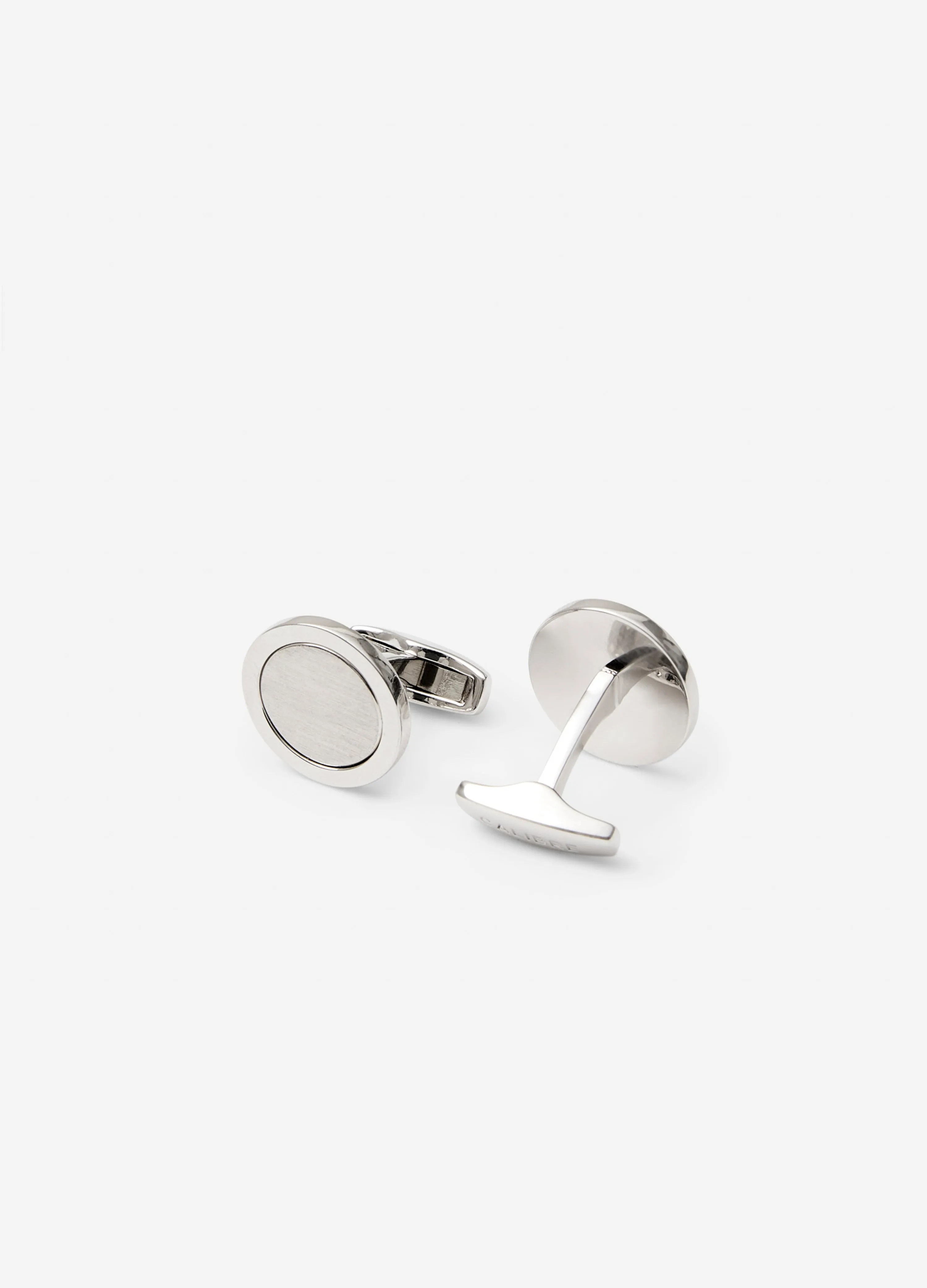 Round Sterling Silver Cufflinks Silver sold by Calibre