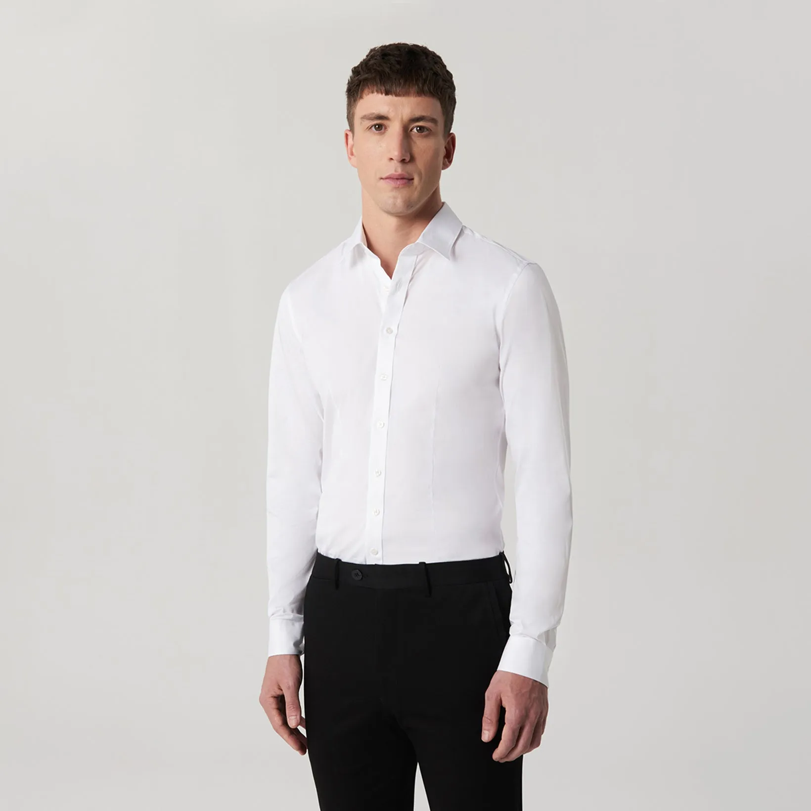 Stretch Cotton Poplin Shirt White sold by Calibre product image thumbnail 3