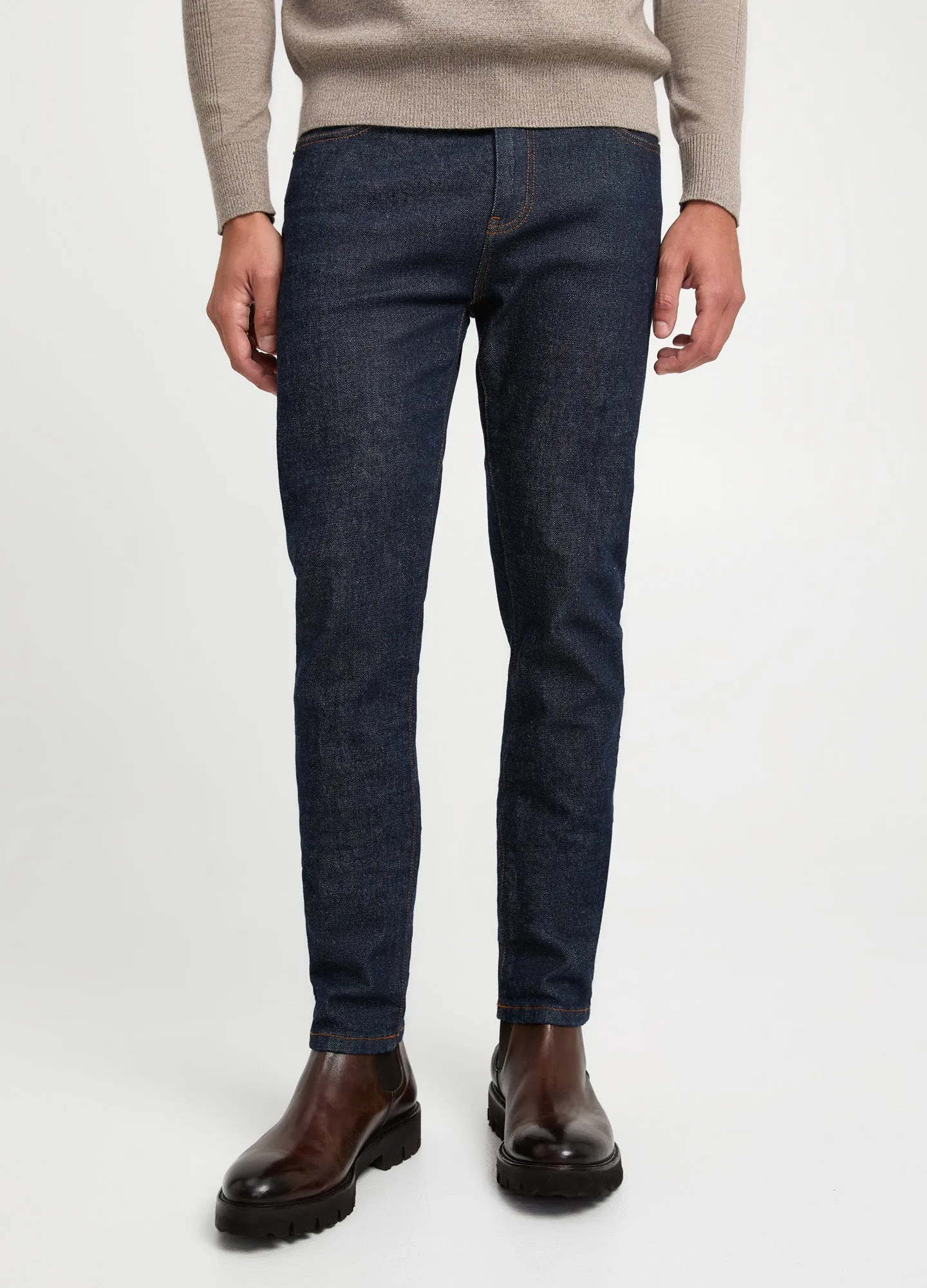 Skinny Fit Organic Denim Jeans Indigo sold by Calibre product image thumbnail 3