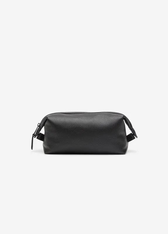 Leather Wash Bag  Black sold by Calibre