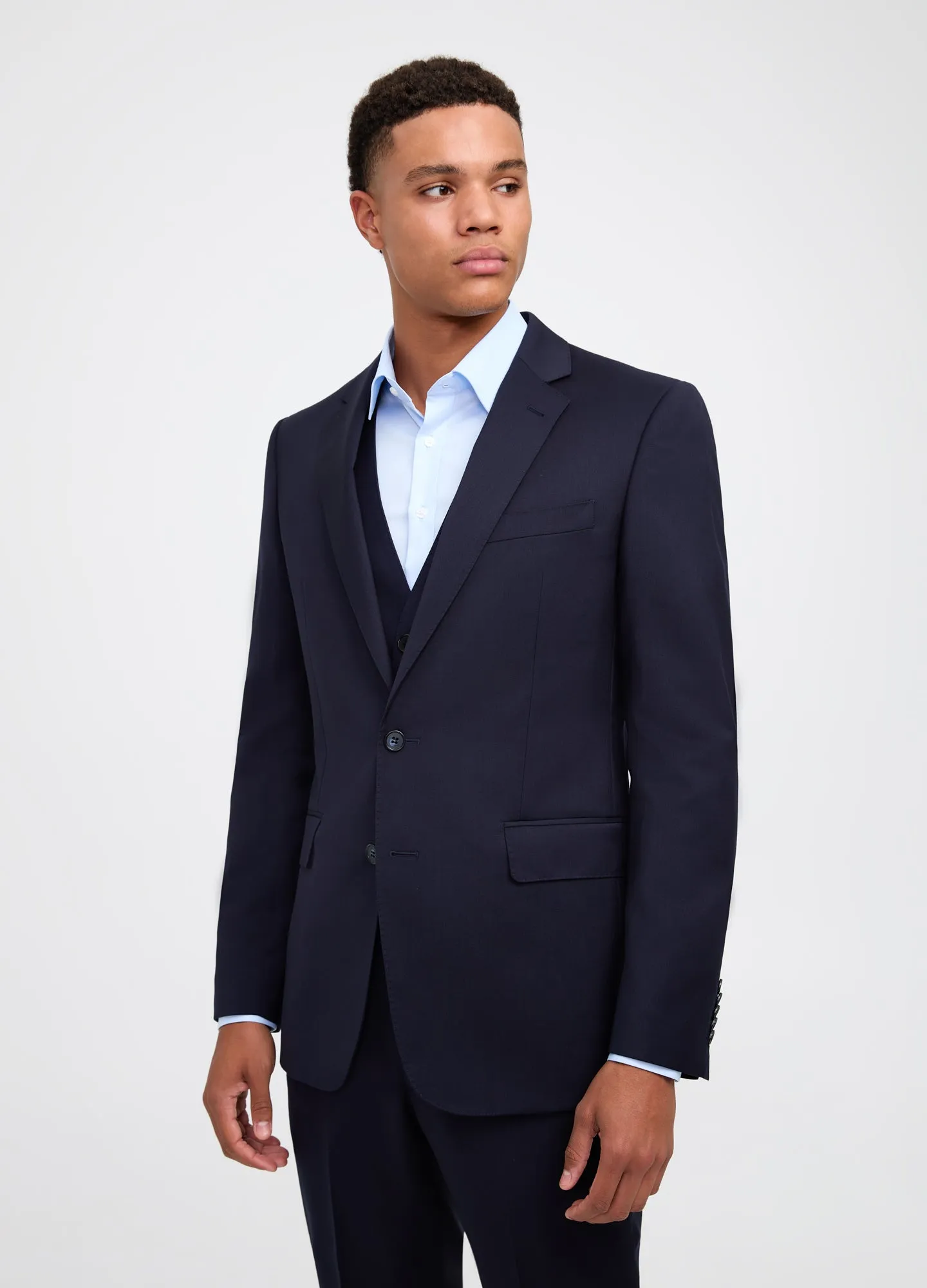 Wool Twill Suit Jacket Navy sold by Calibre product image thumbnail 3