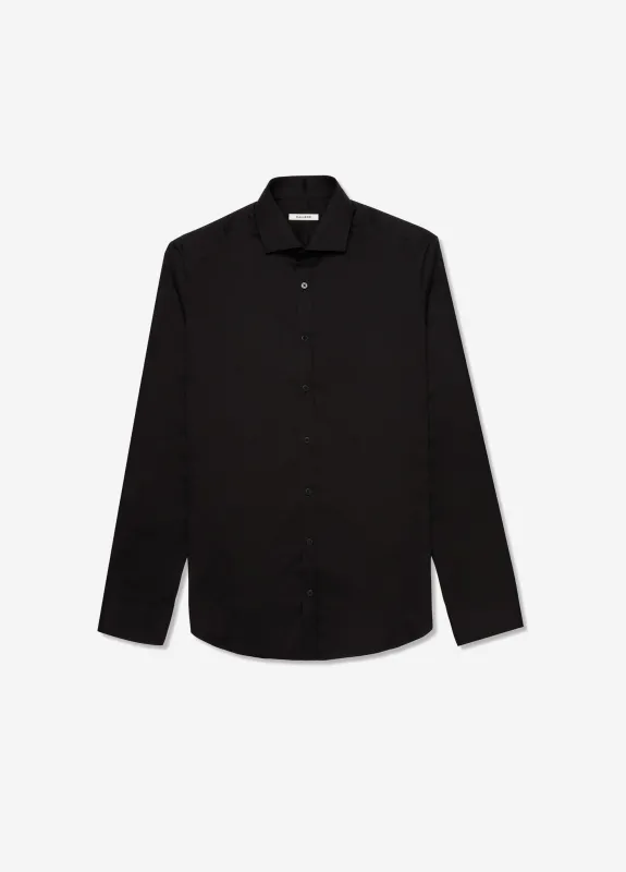 Signature Tailored Twill Shirt Black sold by Calibre